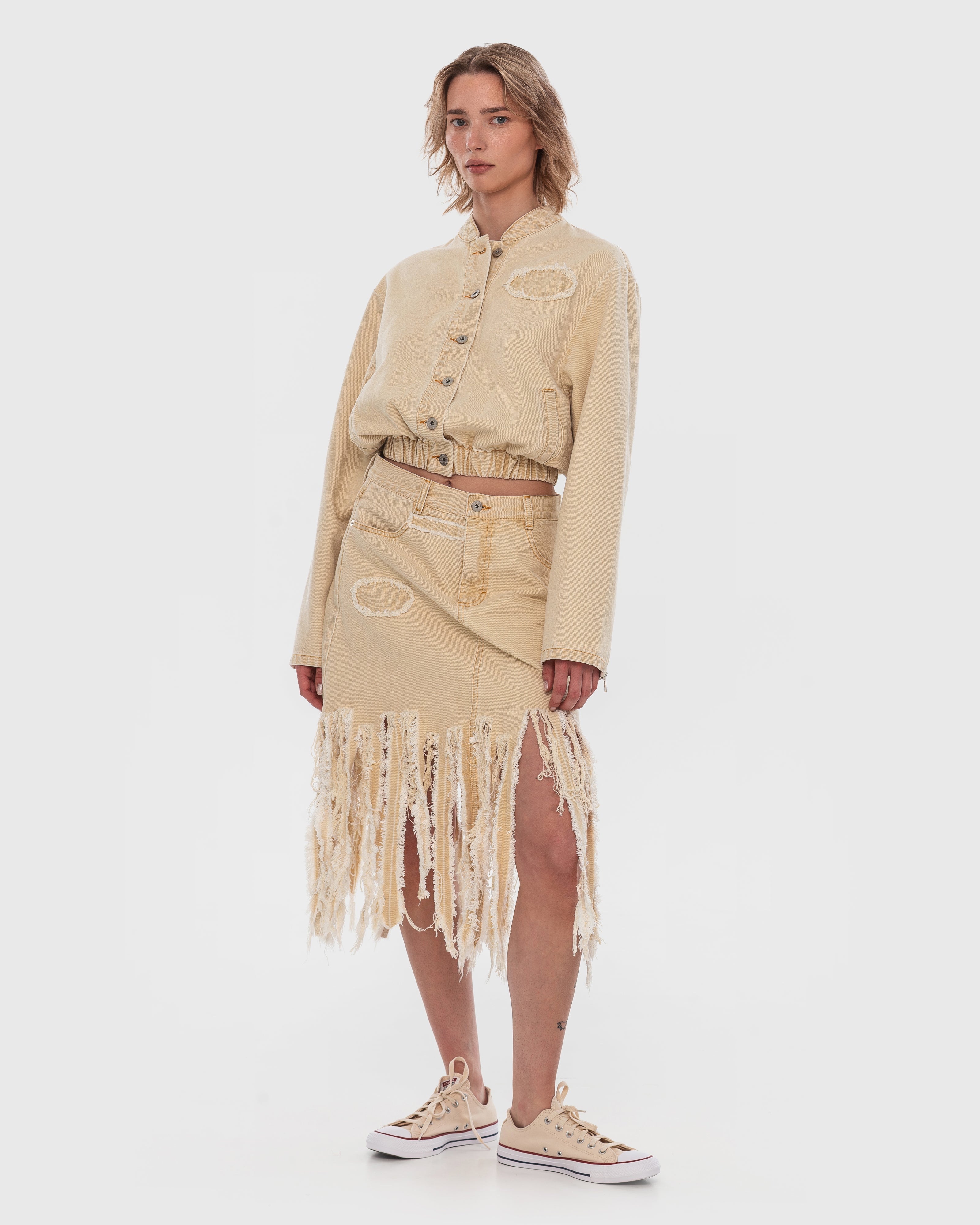 Brandless Midi Denim Medusa Skirt - KSENIASCHNAIDER