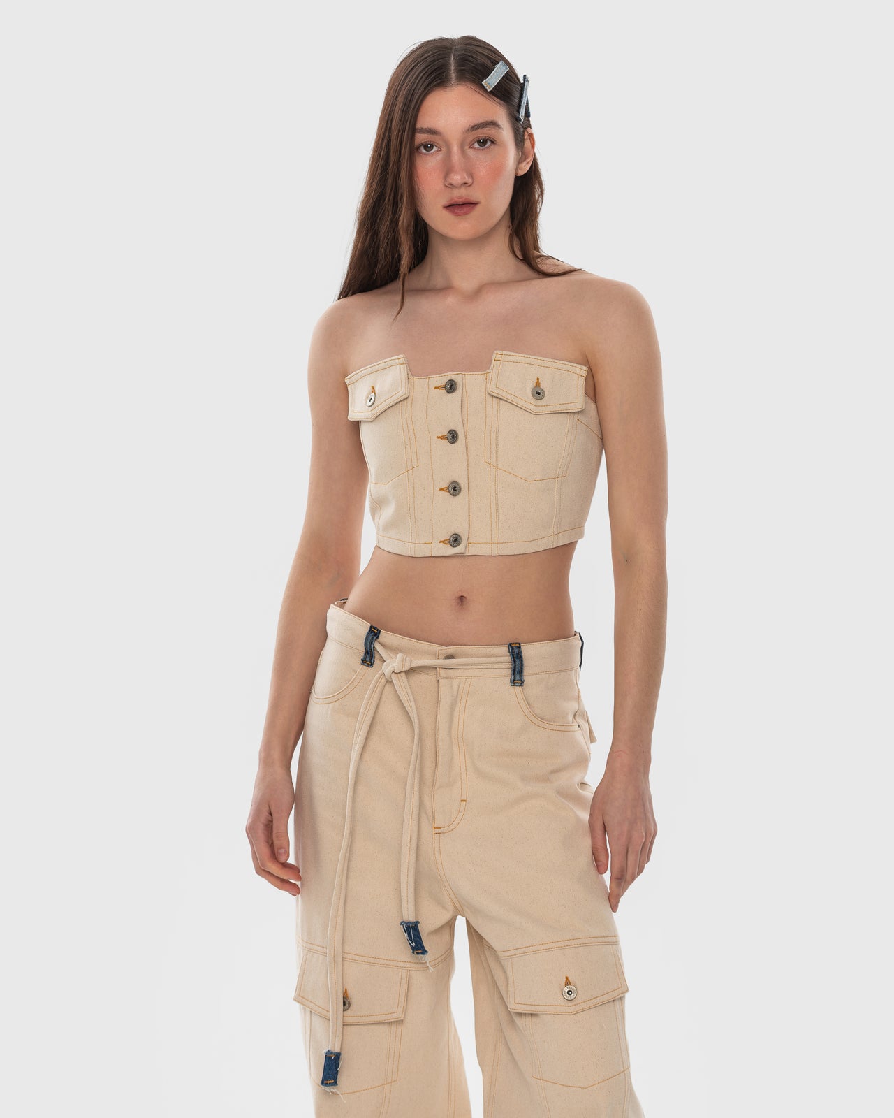 Buy Facing Denim Top – Tops by Ksenia Schnaider | Ethical & Sustainable Fashion