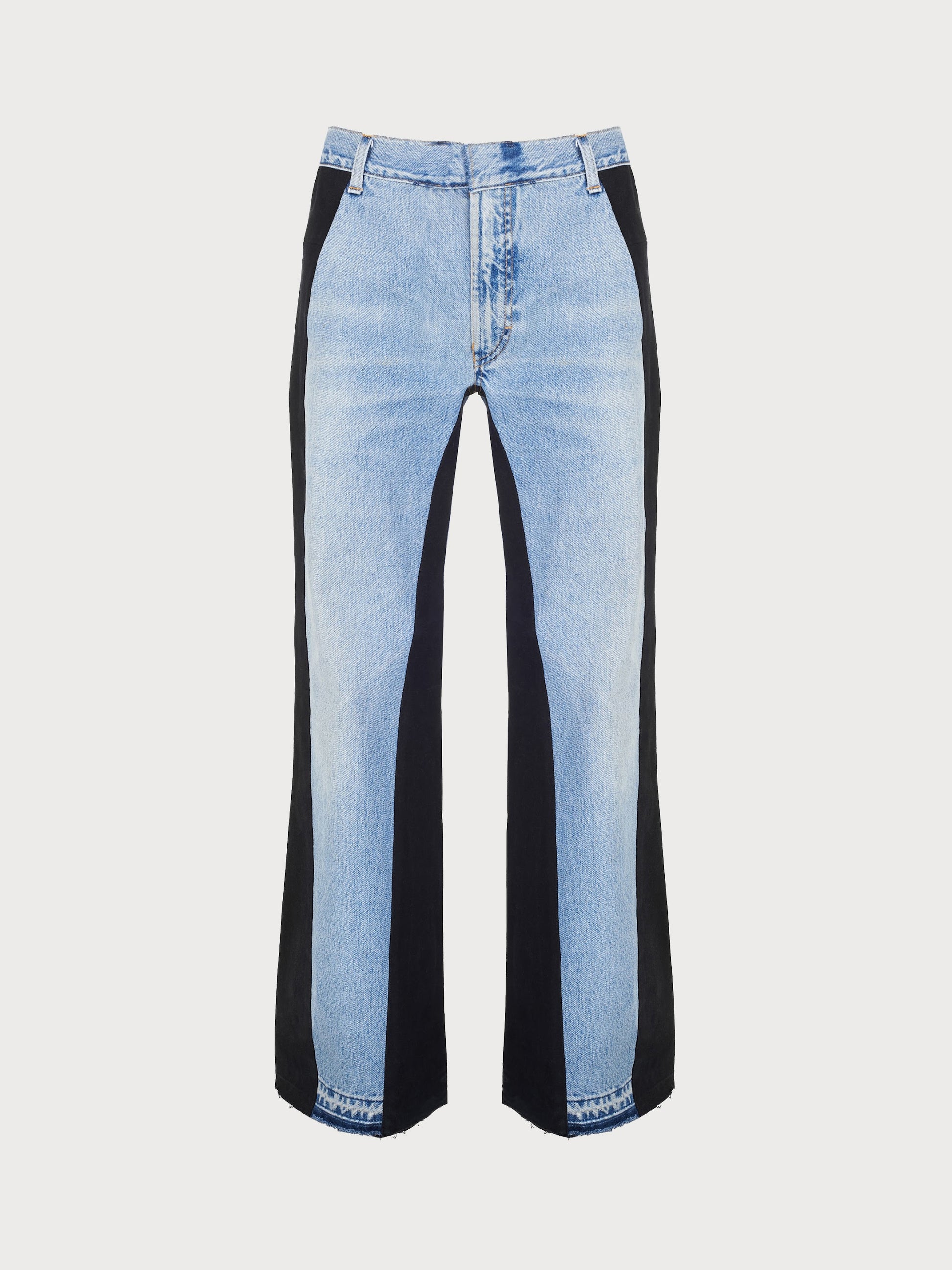 Buy Wide Jeans with Wide Contrast Side Lines – Bottoms by Ksenia Schnaider | Ethical & Sustainable Fashion