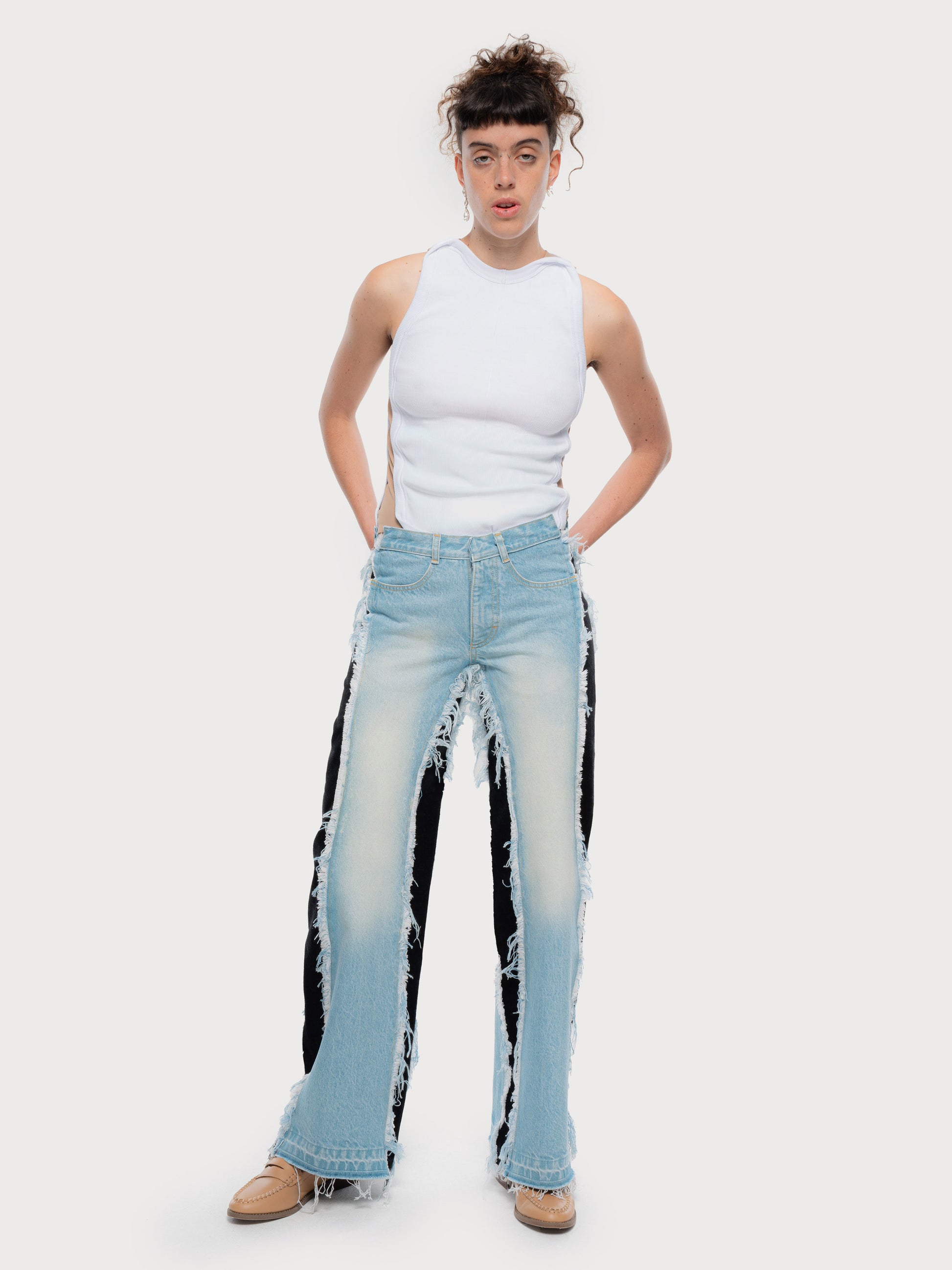 Buy Tank Top with Nude Side Panels – Tops by Ksenia Schnaider | Ethical & Sustainable Fashion