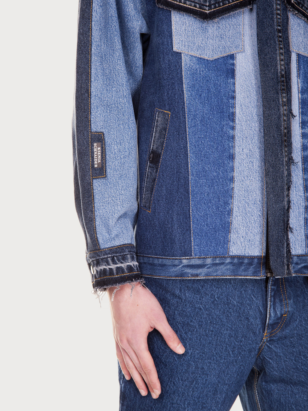 Buy Reworked Denim Jacket – Outerwear by Ksenia Schnaider | Ethical & Sustainable Fashion