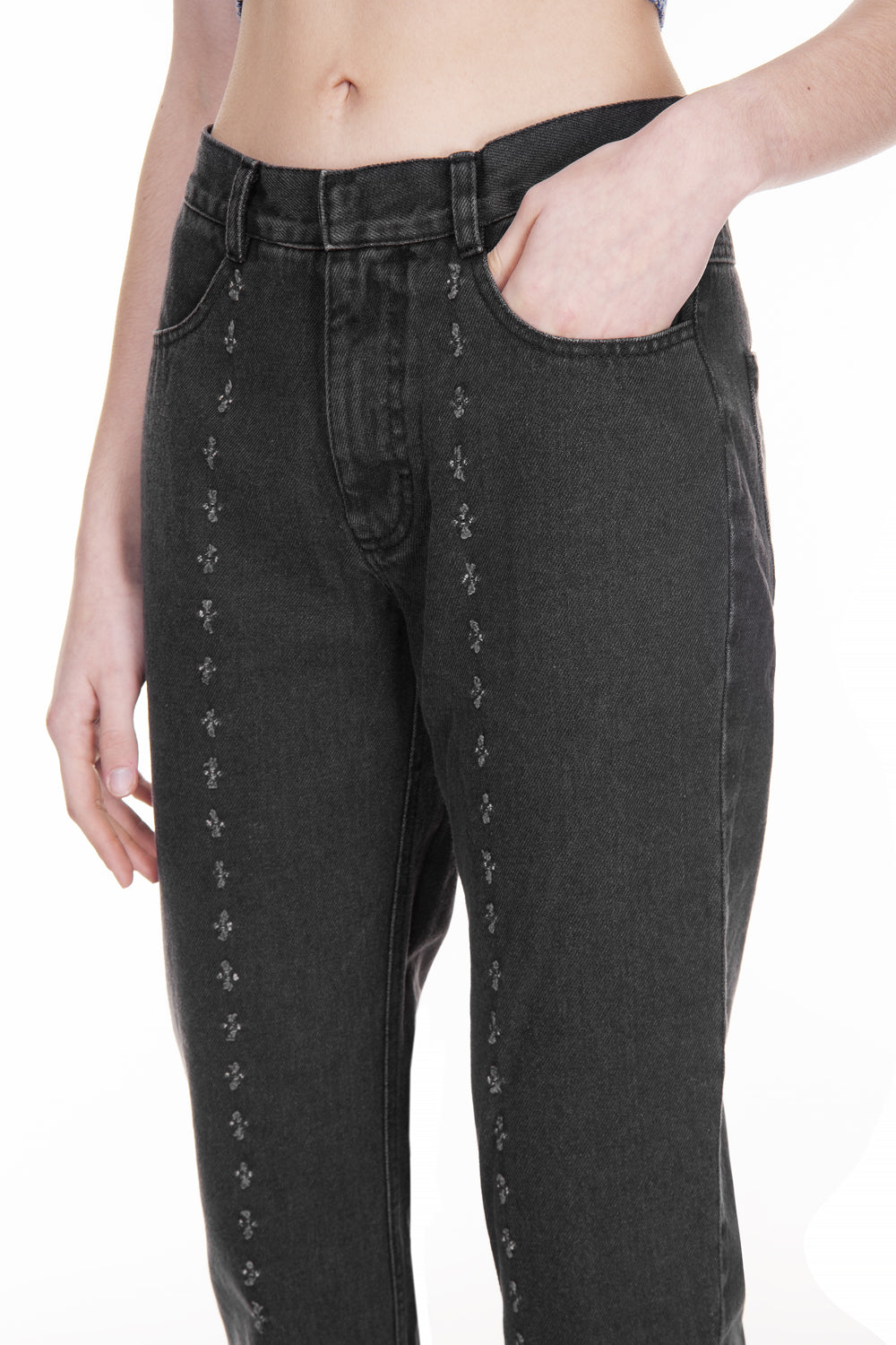 Mom Jeans With Front Holes image