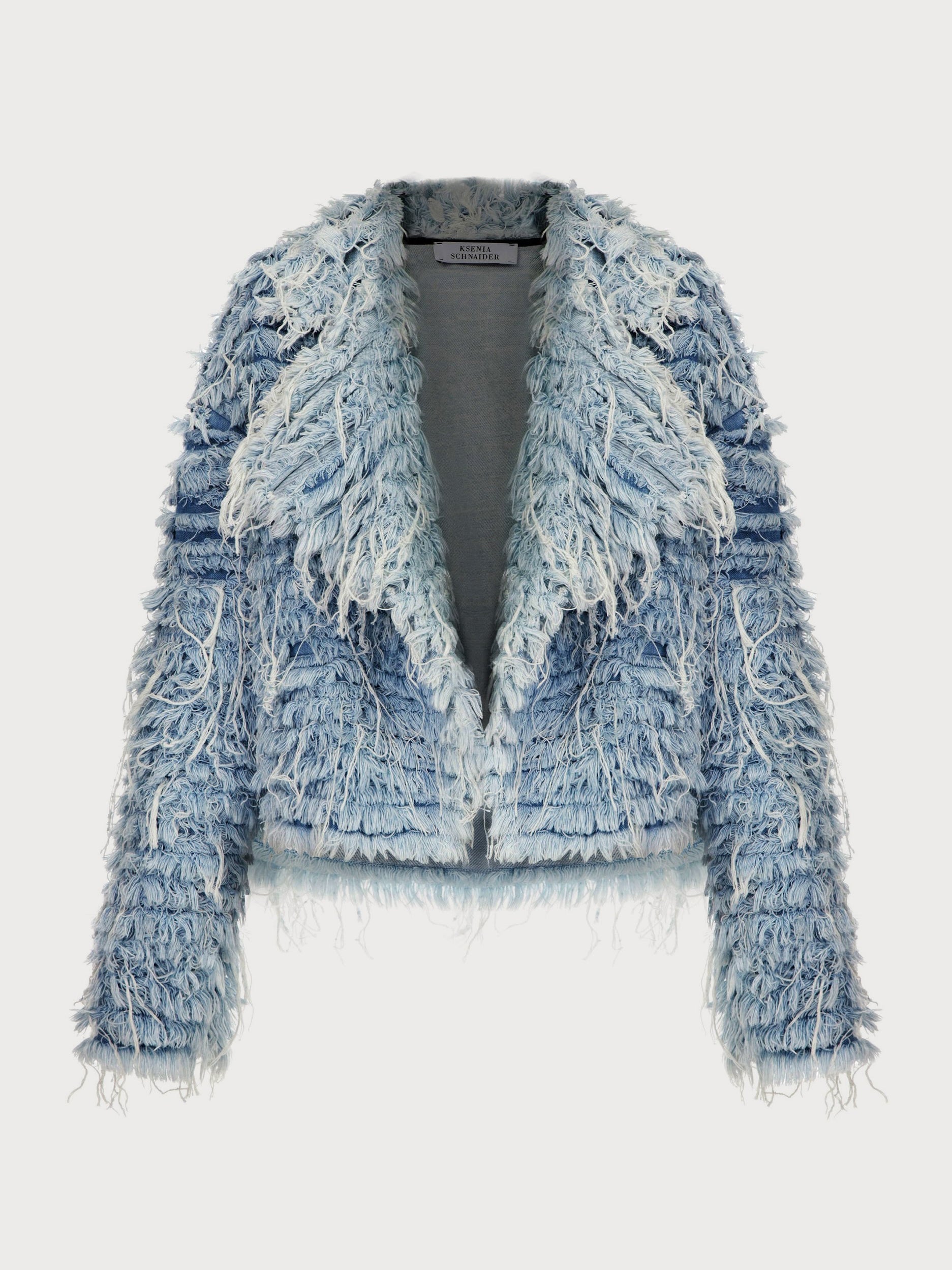 Buy Denim Fur Jacket – Outerwear by Ksenia Schnaider | Ethical & Sustainable Fashion