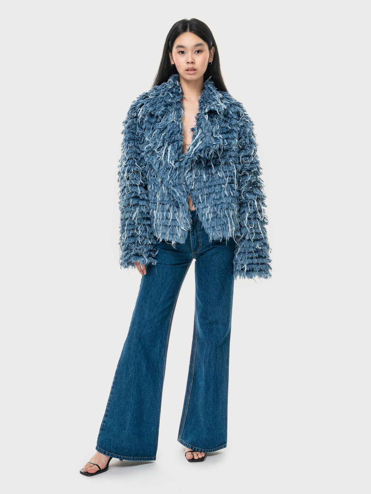 Buy Denim Fur Jacket – Outerwear by Ksenia Schnaider | Ethical & Sustainable Fashion