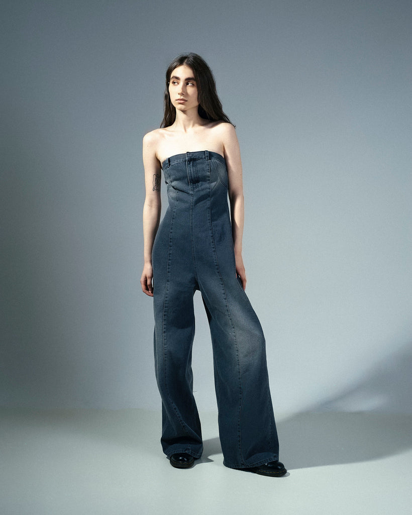 Denim Overall with Rust Wash image