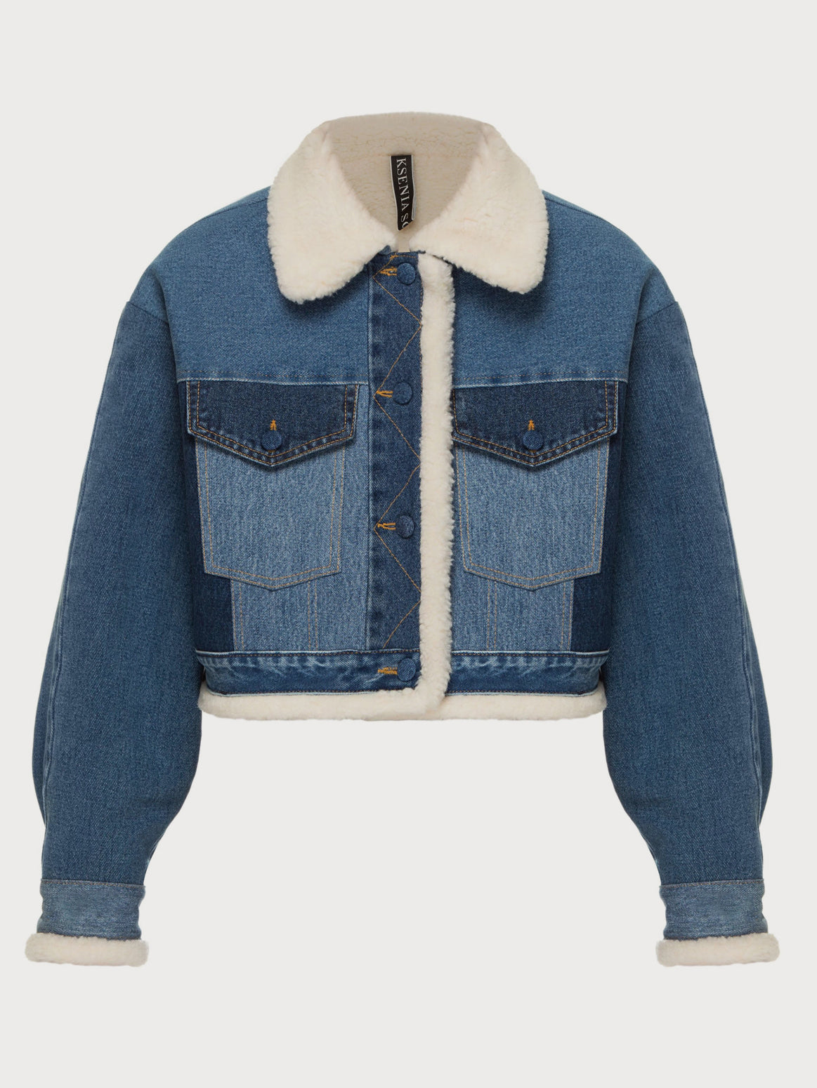 Buy Reworked Denim Winter Jacket – Outerwear by Ksenia Schnaider | Ethical & Sustainable Fashion