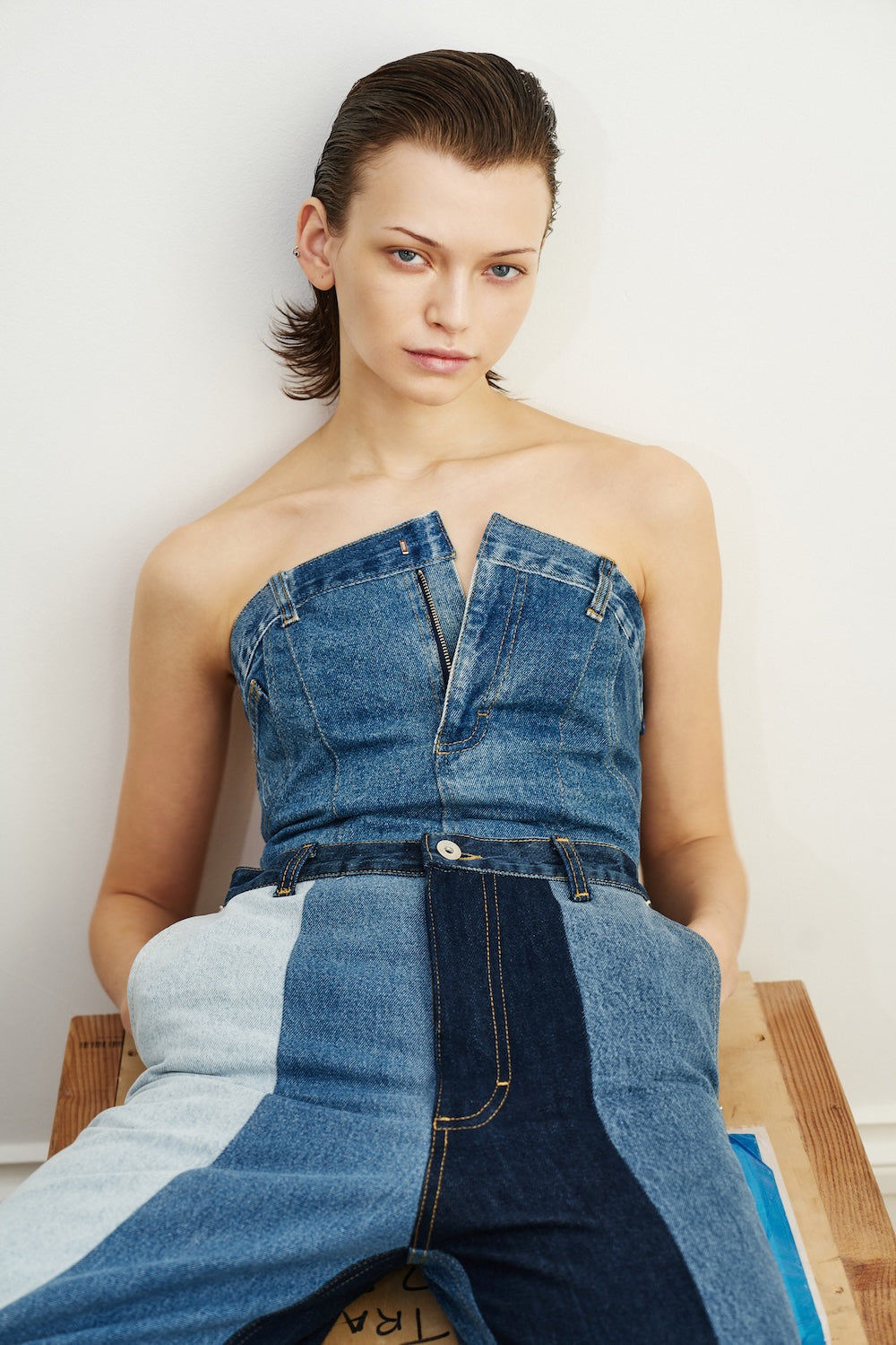 Buy Ex-Jeans Top on Zipper – Tops by Ksenia Schnaider | Ethical & Sustainable Fashion