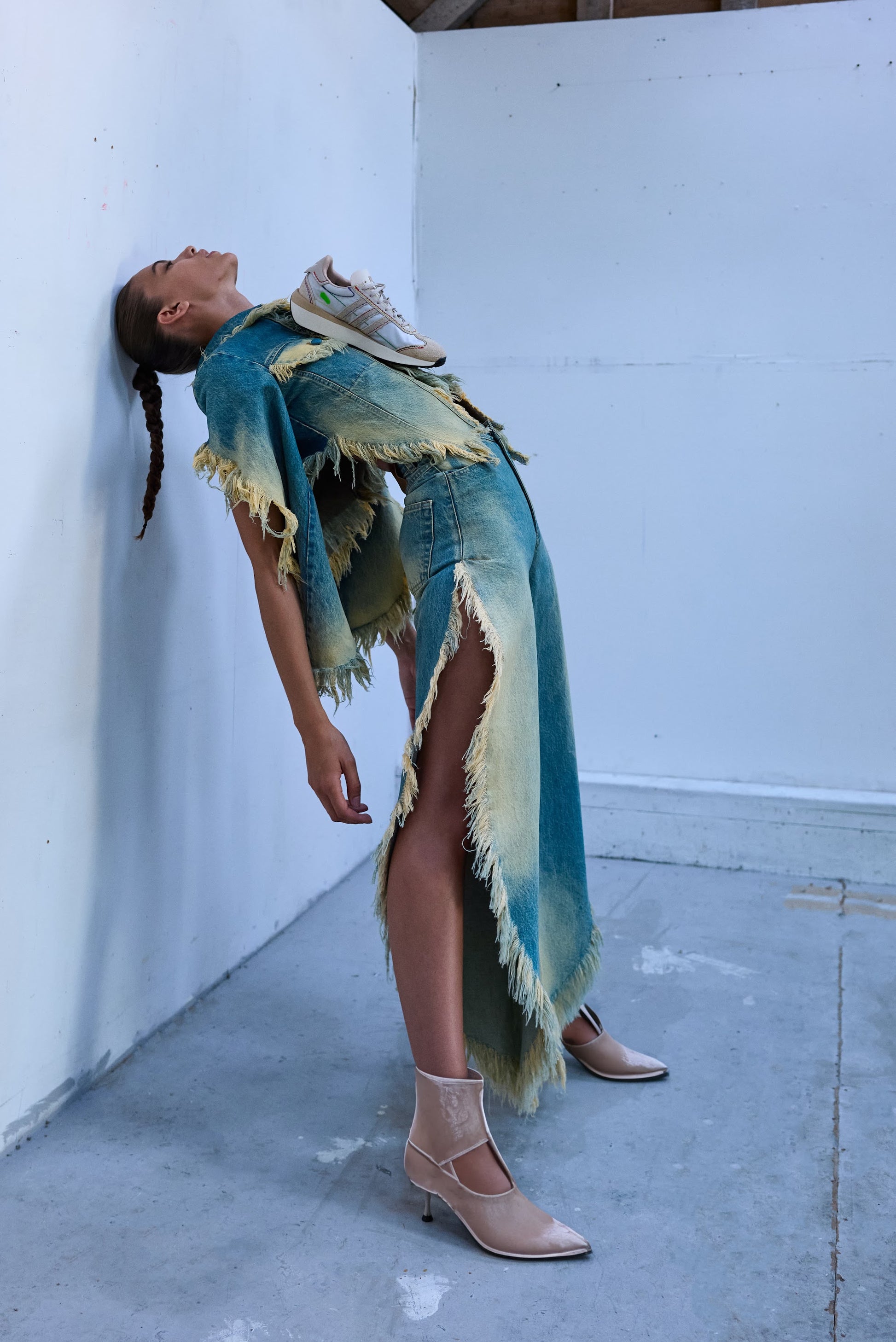 Buy Wide Jeans with Side Splits with Rust Wash – Bottoms by Ksenia Schnaider | Ethical & Sustainable Fashion