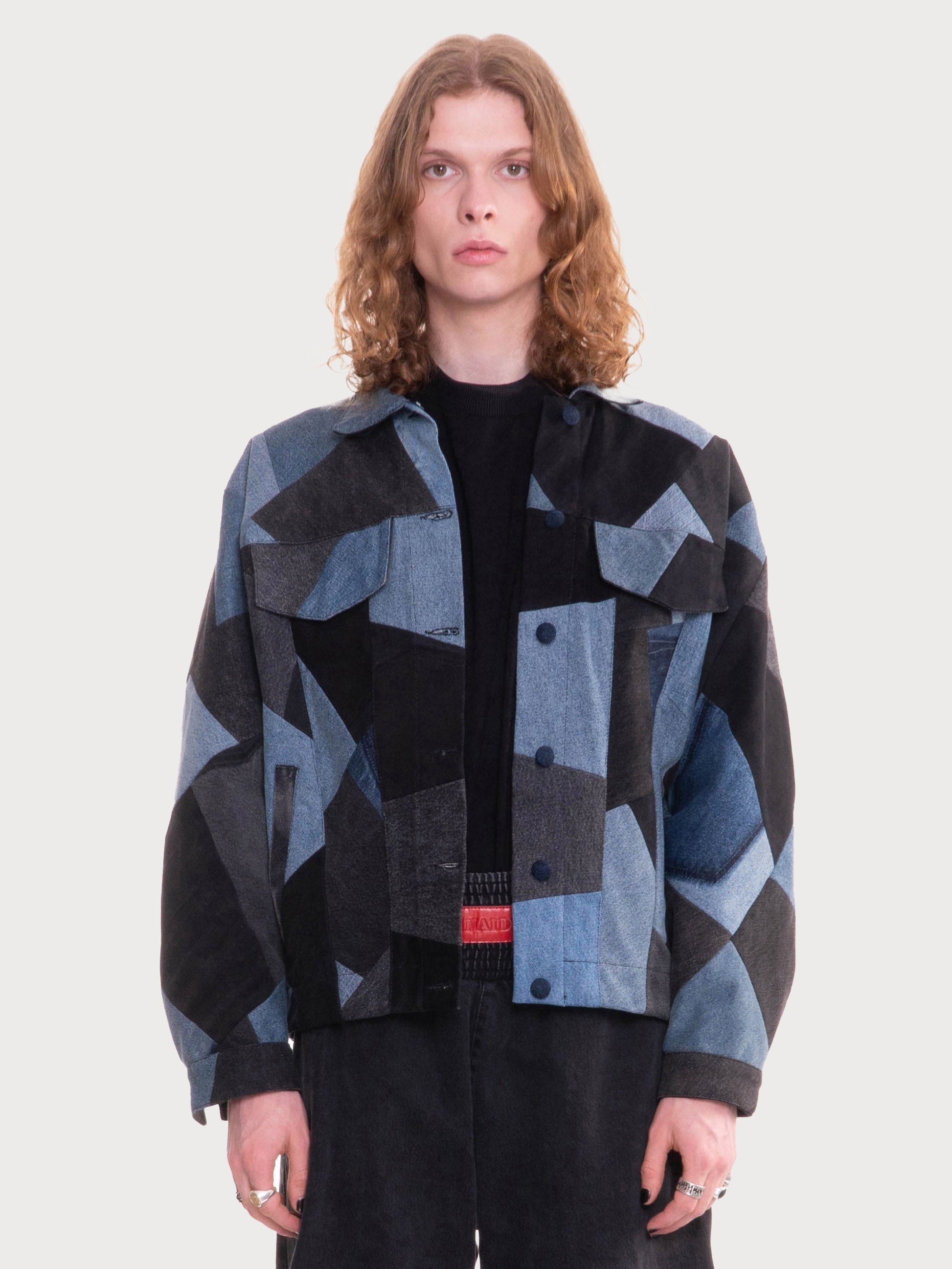 Buy Denim Patchwork Jacket – Outerwear by Ksenia Schnaider | Ethical & Sustainable Fashion