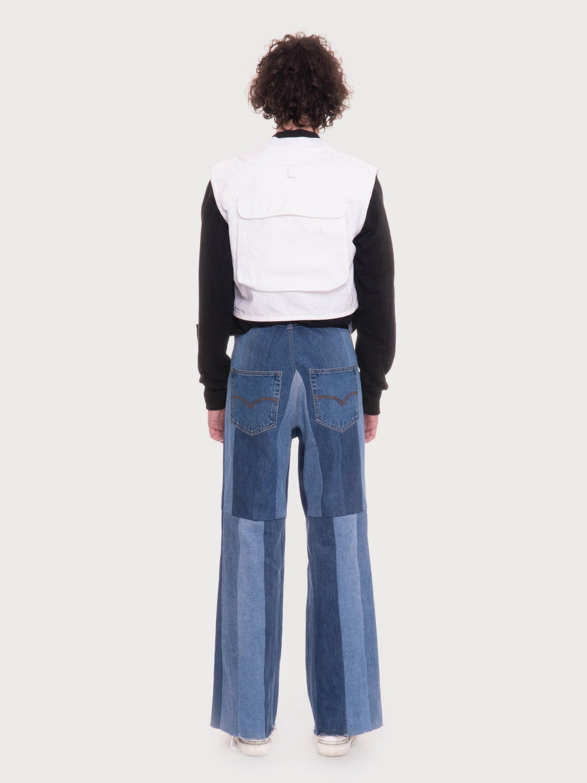 Buy Men's Reworked Striped Flared Jeans – Bottoms by Ksenia Schnaider | Ethical & Sustainable Fashion