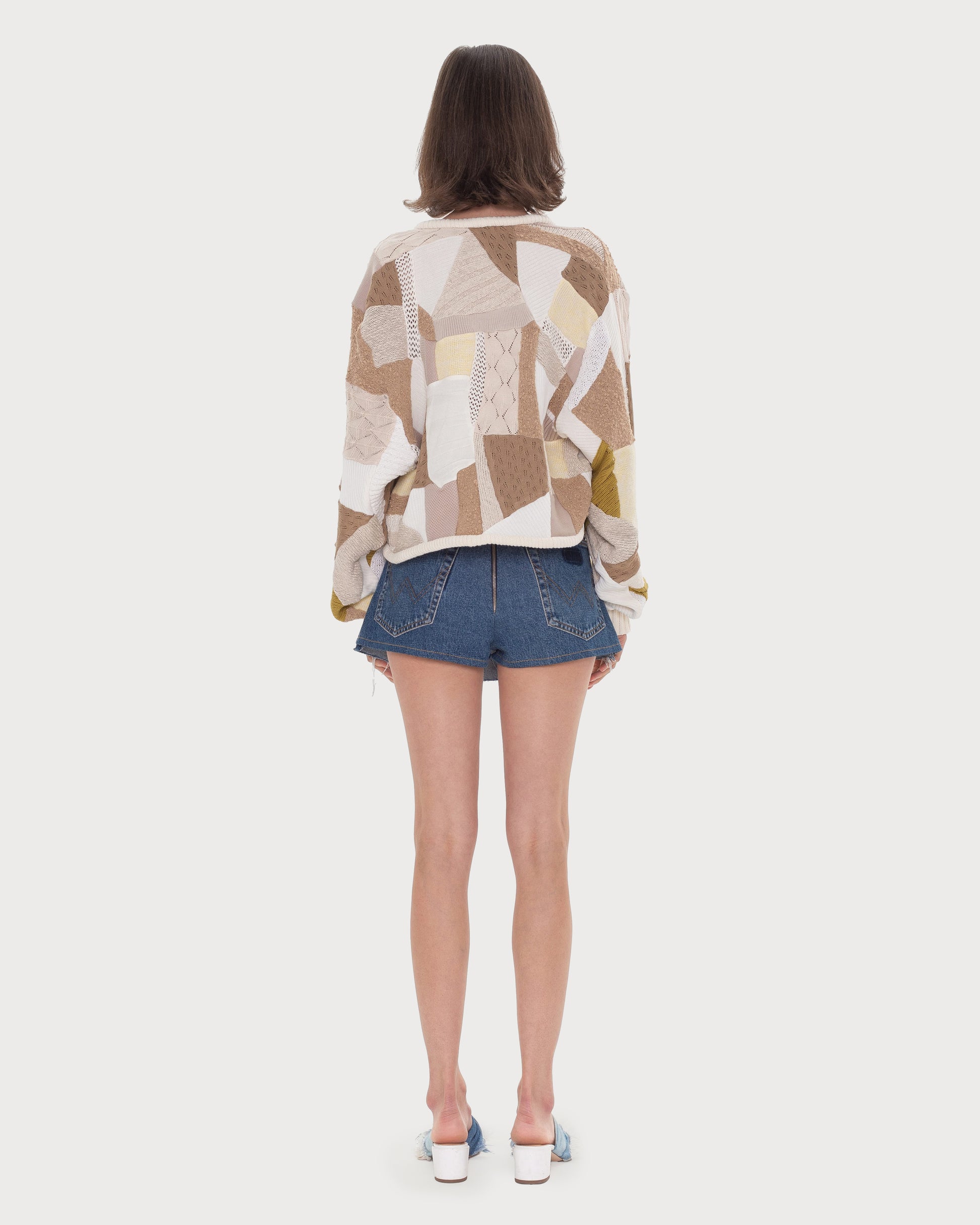 Buy Cropped Patchwork Cardigan – Tops by Ksenia Schnaider | Ethical & Sustainable Fashion