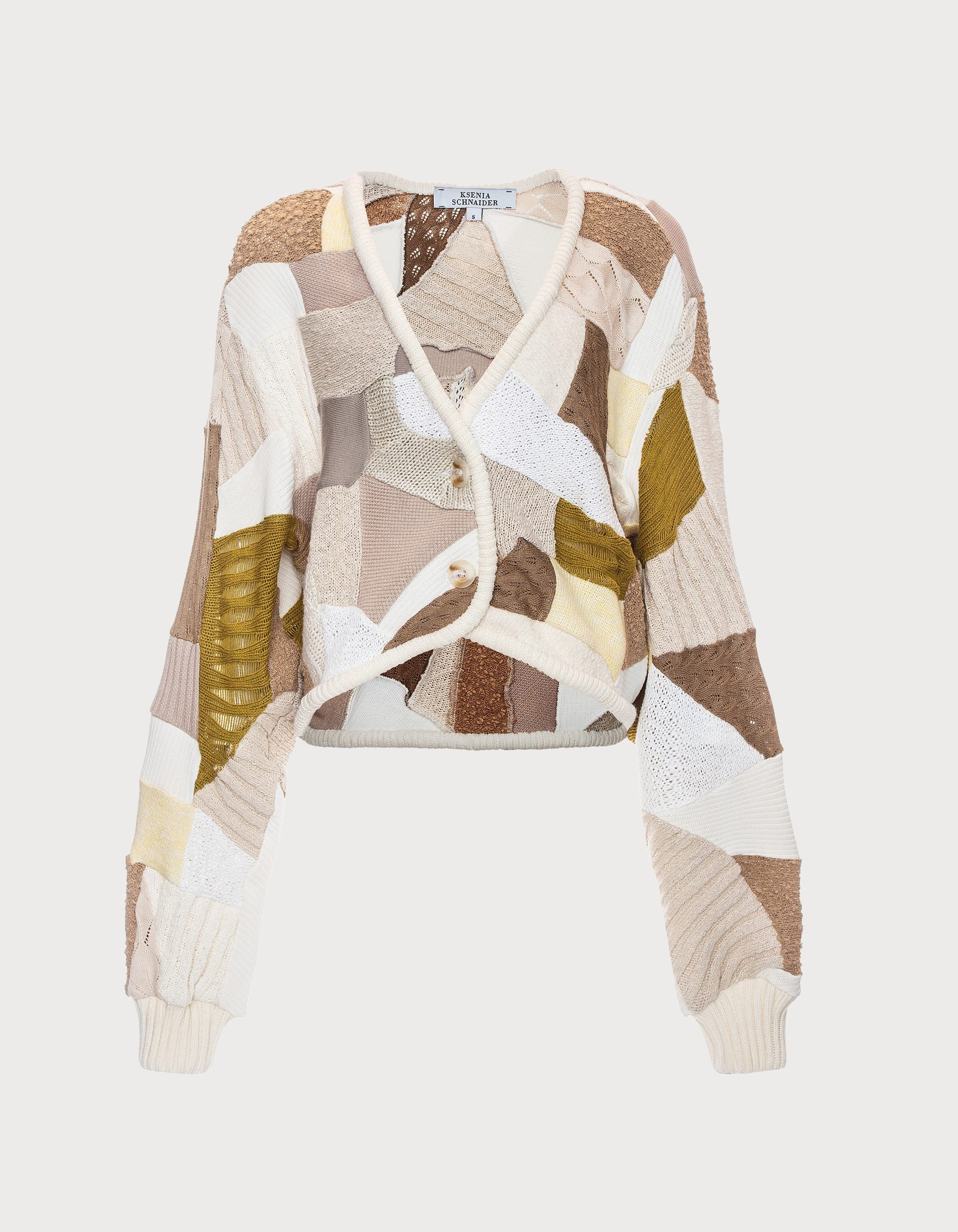Buy Cropped Patchwork Cardigan – Tops by Ksenia Schnaider | Ethical & Sustainable Fashion