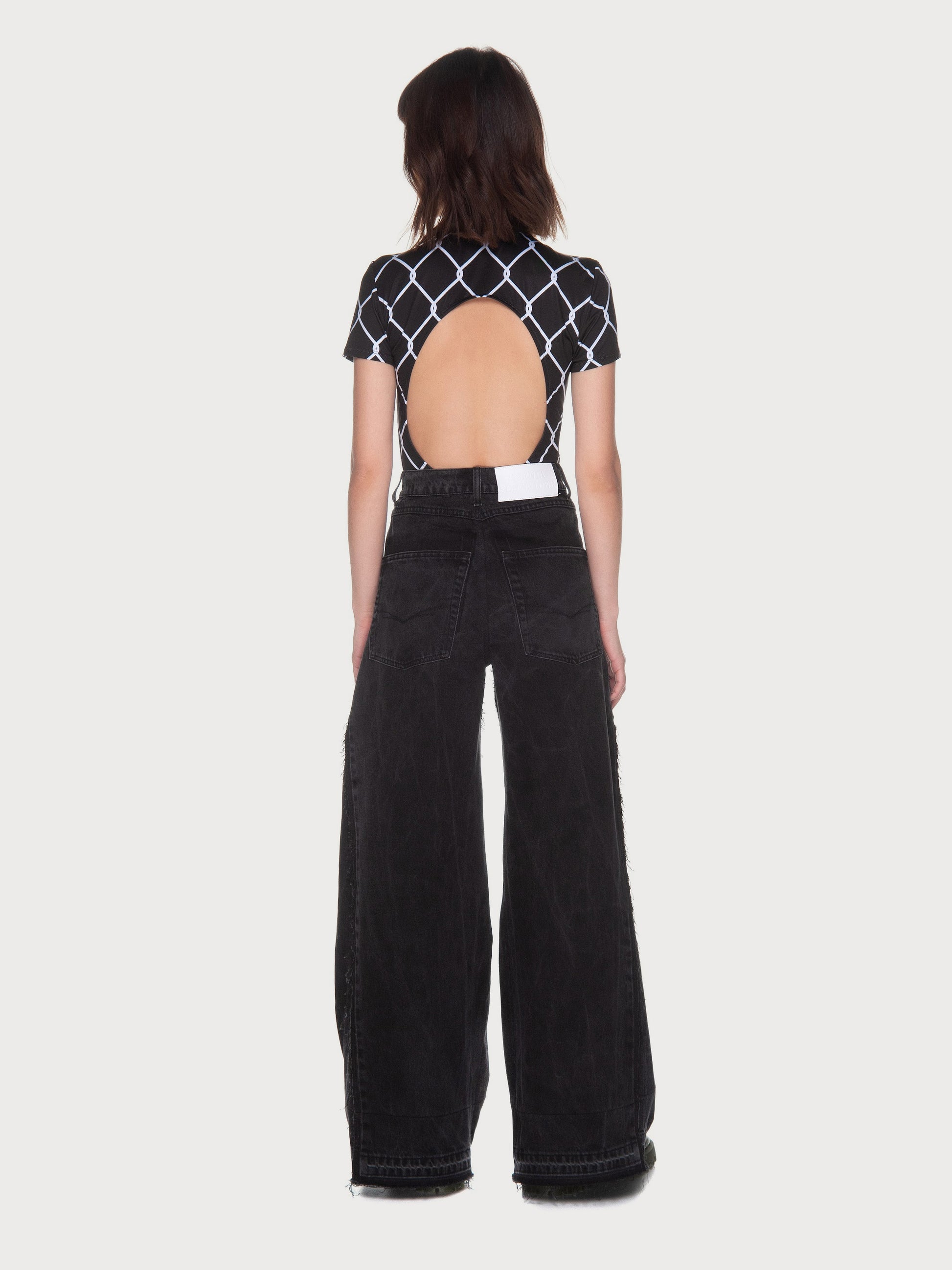 Buy Black Reworked Wide Jeans – Bottoms by Ksenia Schnaider | Ethical & Sustainable Fashion
