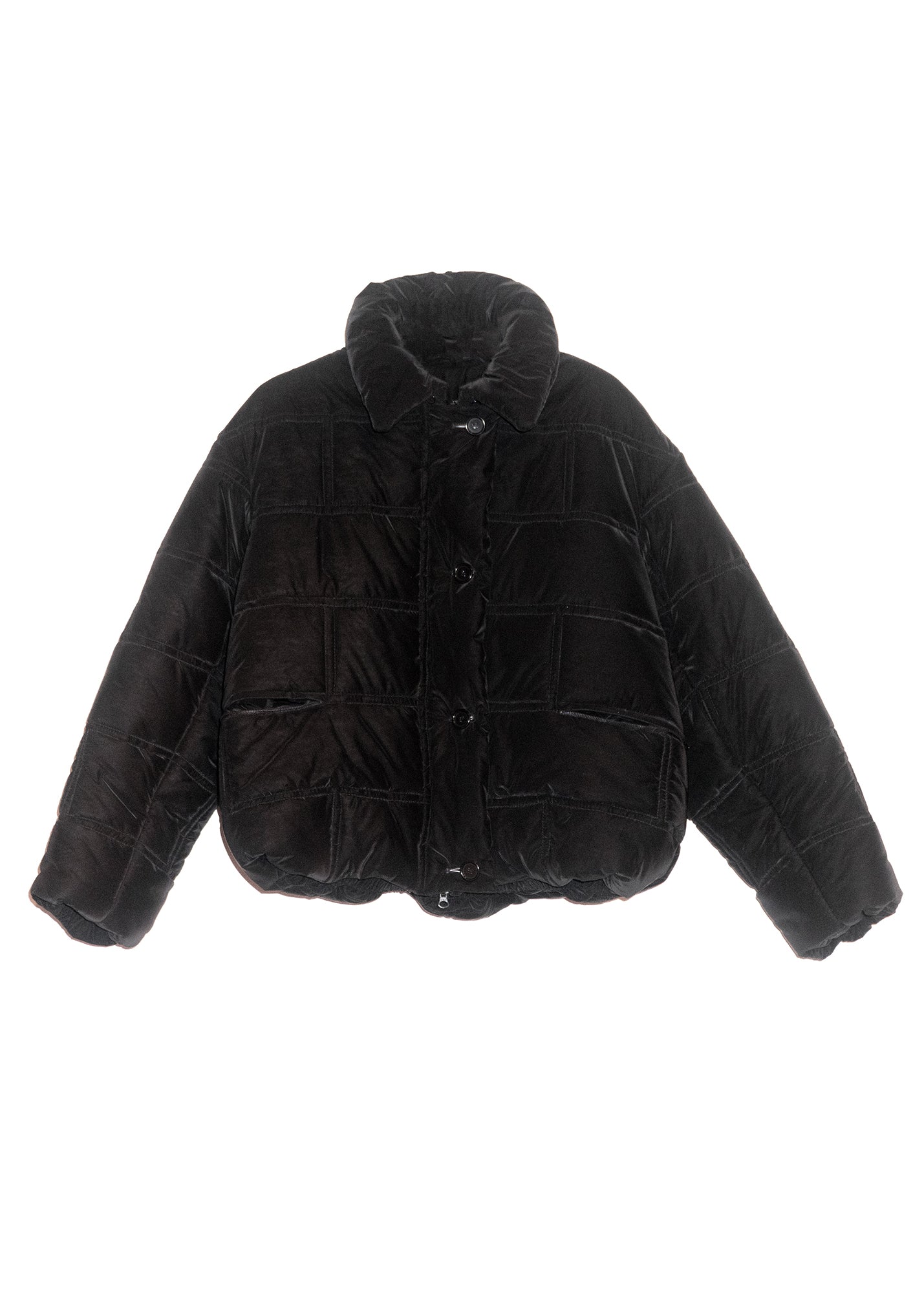 Bricks Quilted Jacket with Denim Fur Collar image