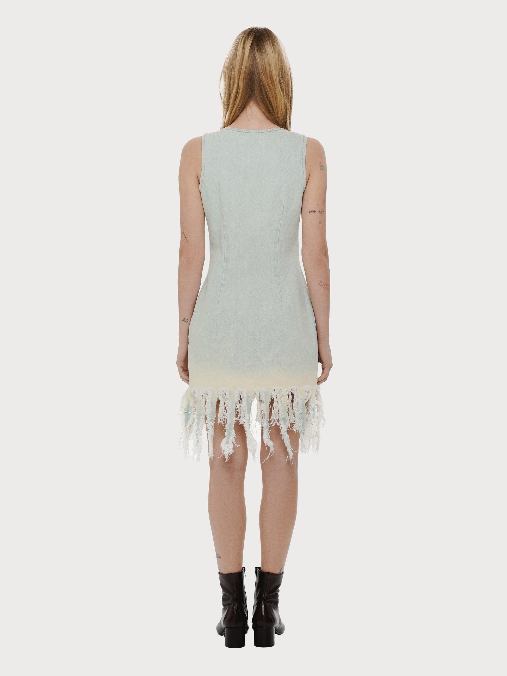 Buy Denim Medusa Dress with Vintage Effect – Dresses by Ksenia Schnaider | Ethical & Sustainable Fashion