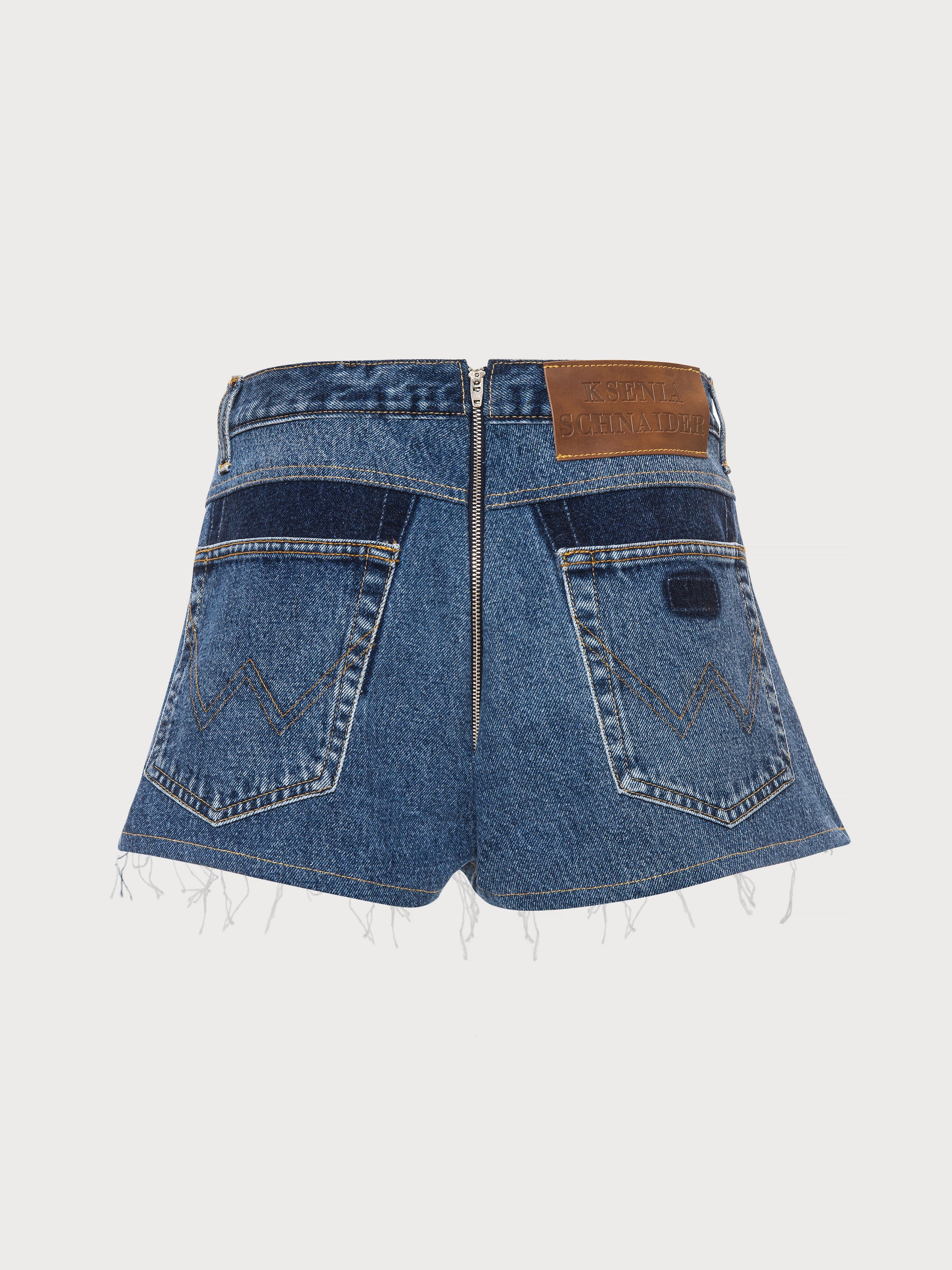 Buy Reworked Denim Skort – Bottoms by Ksenia Schnaider | Ethical & Sustainable Fashion