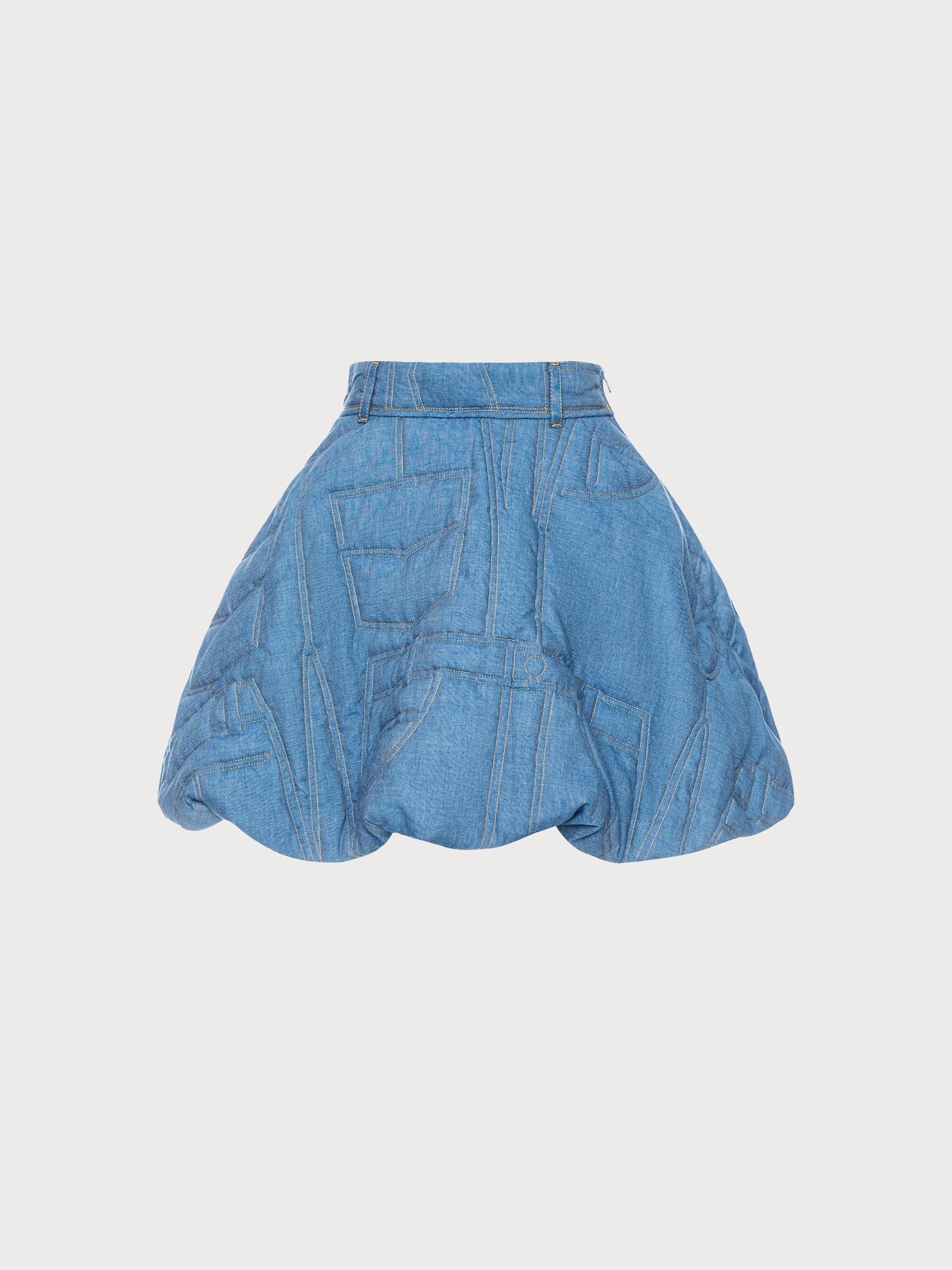 Buy Quilted Denim Mini Skirt – Bottoms by Ksenia Schnaider | Ethical & Sustainable Fashion