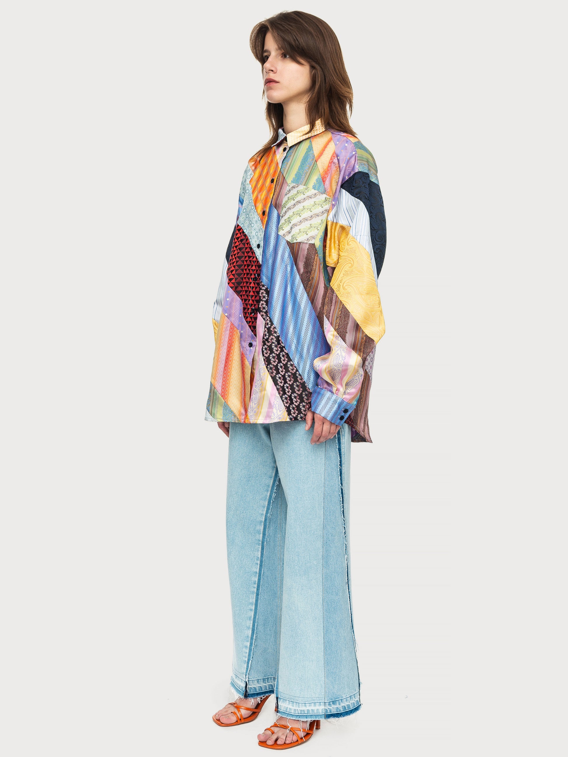 Buy Tie Patchwork Shirt – Tops by Ksenia Schnaider | Ethical & Sustainable Fashion