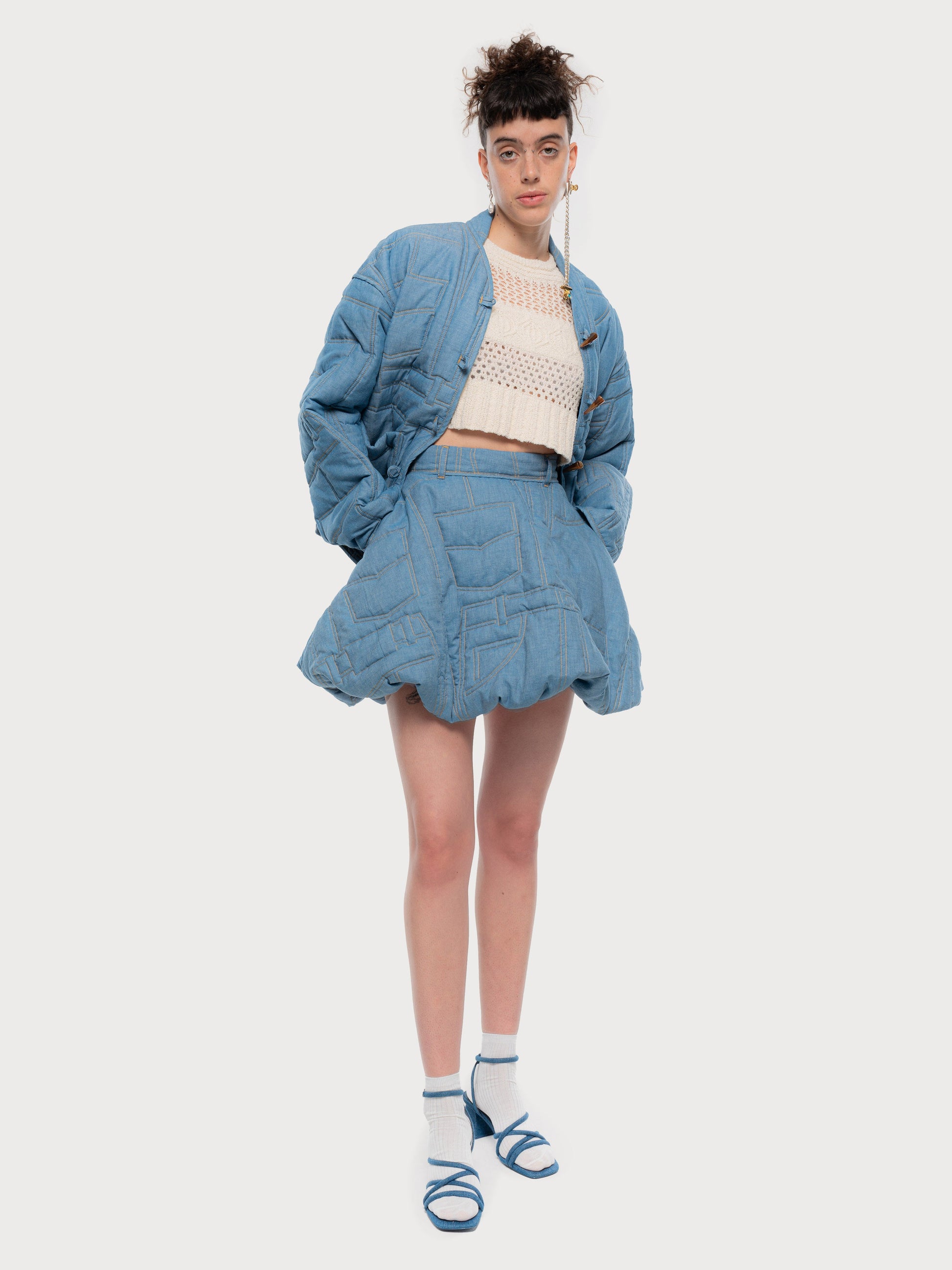 Buy Quilted Denim Jacket – Outerwear by Ksenia Schnaider | Ethical & Sustainable Fashion
