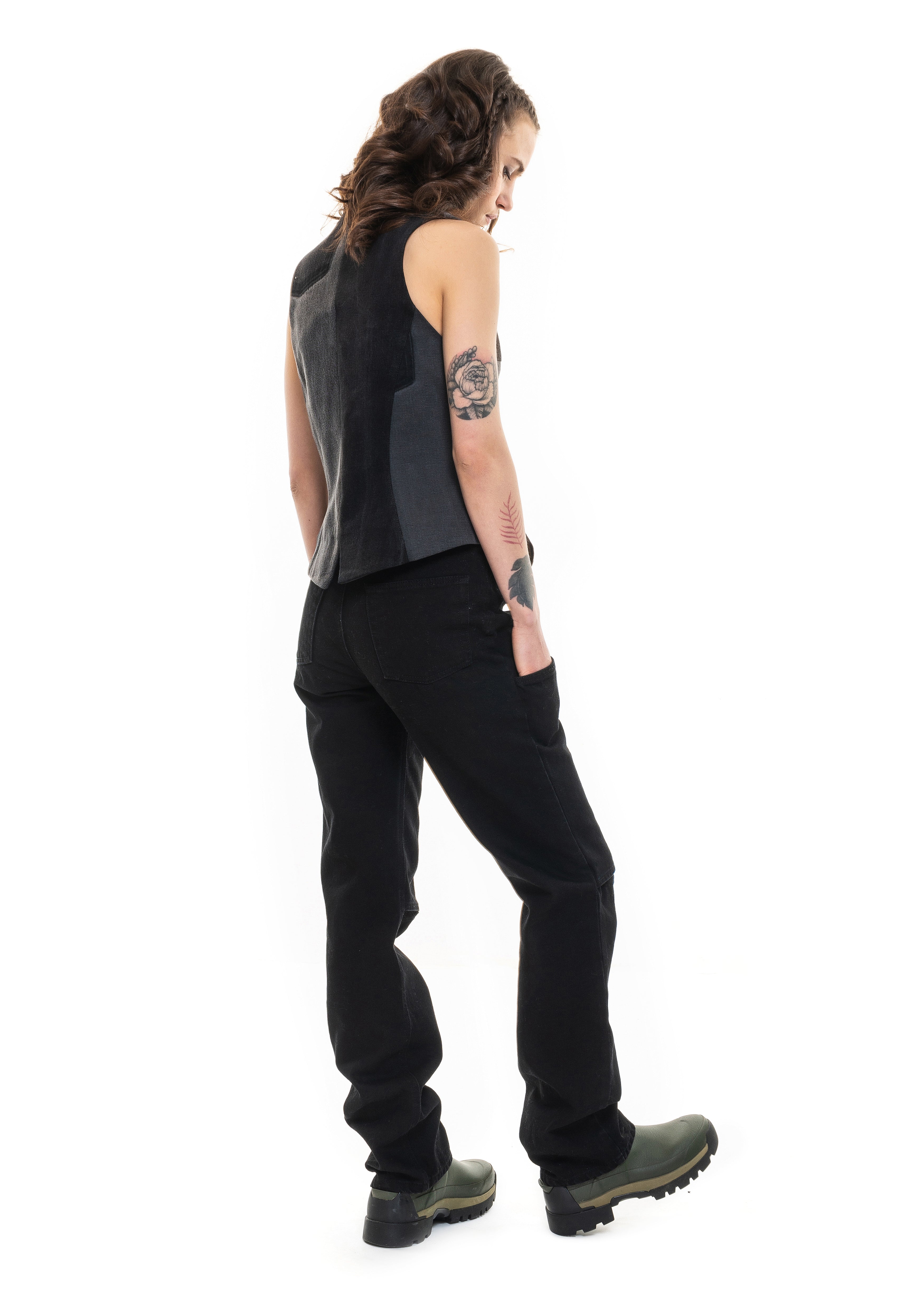 Patchwork Black Vest image
