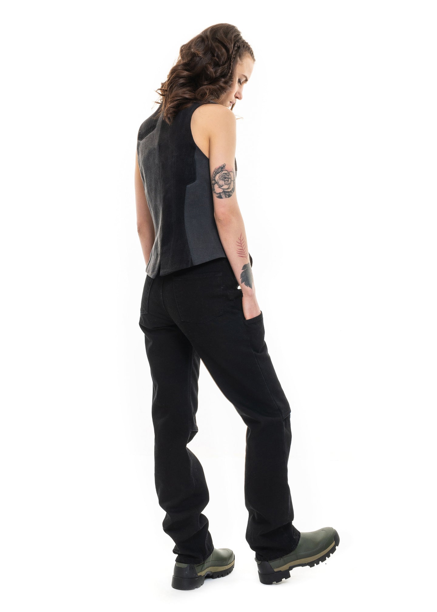 Patchwork Black Vest image