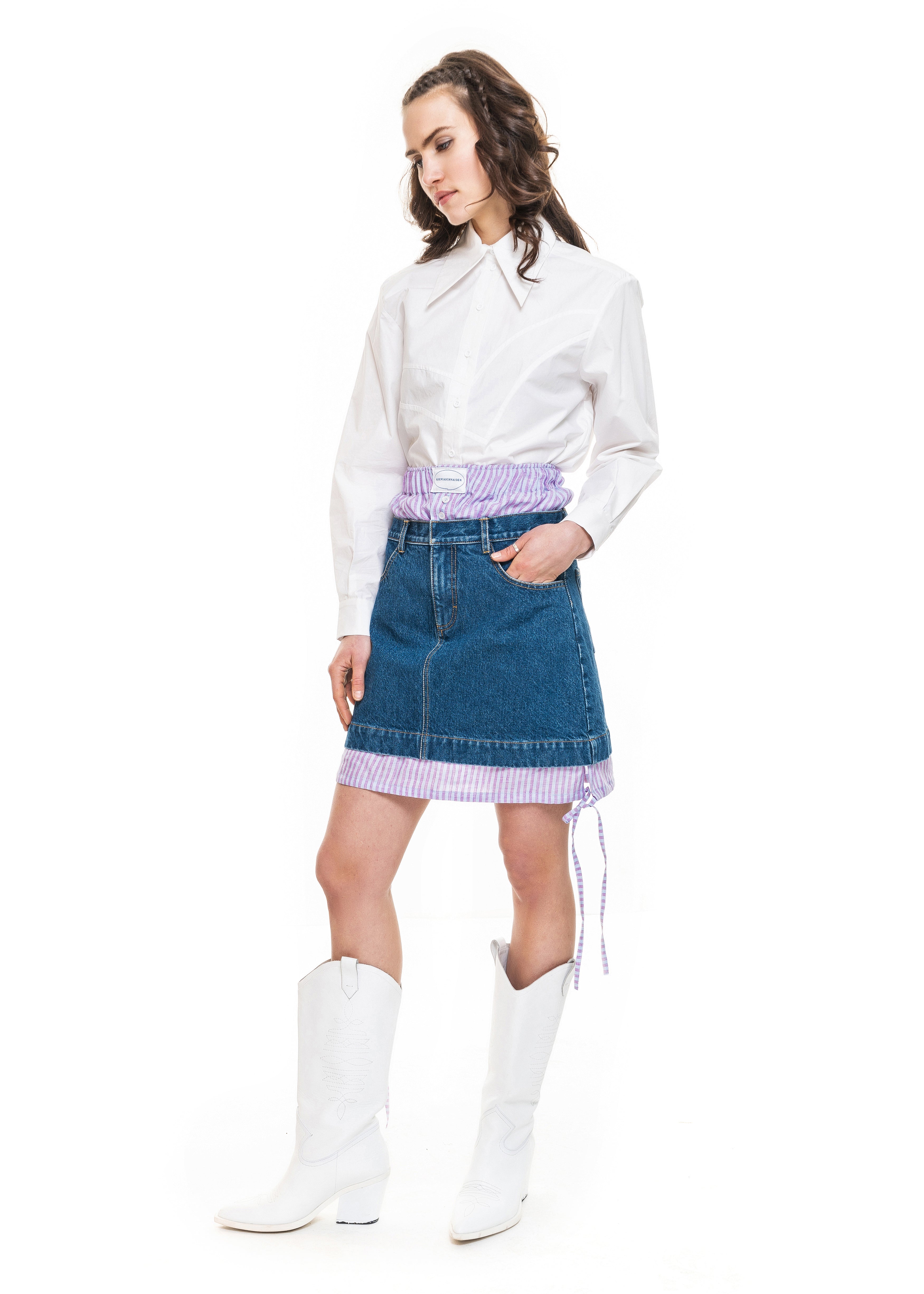 2 in 1 Striped Boxer Skirt image