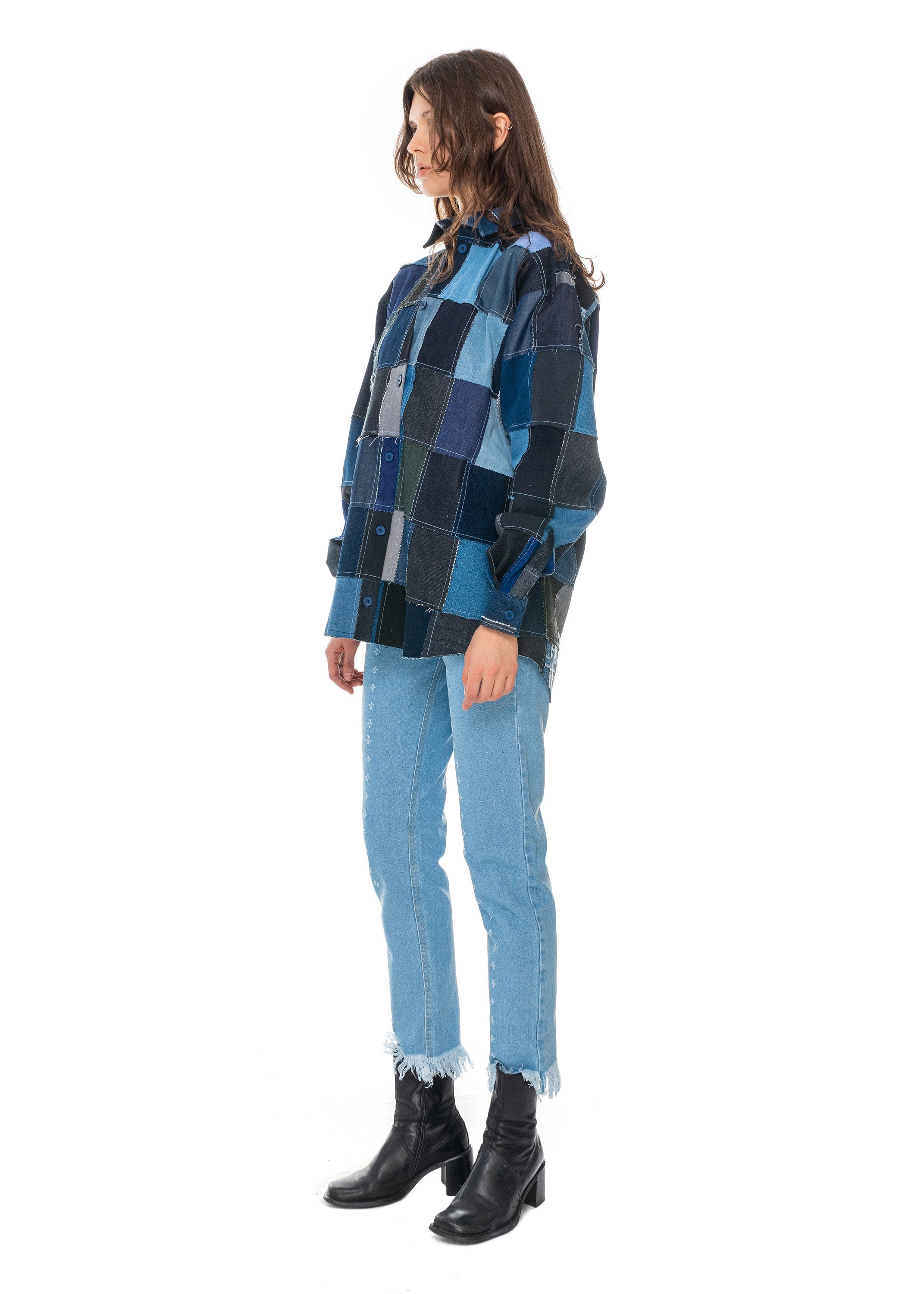 Denim Fabric Swatches Shirt image
