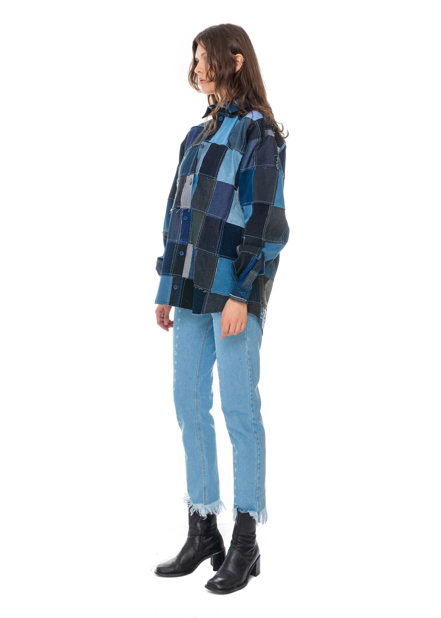 Denim Fabric Swatches Shirt image