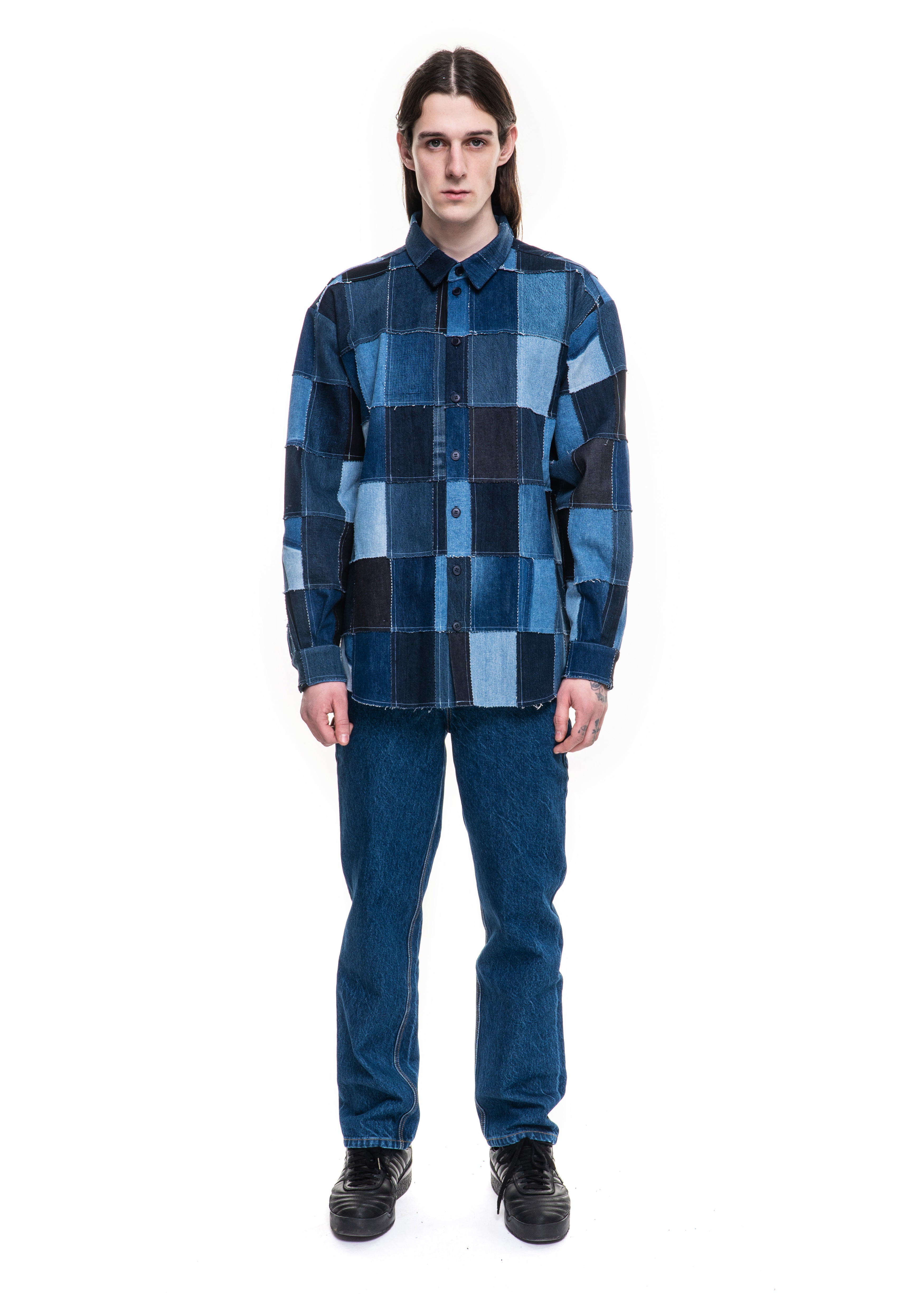 Patchwork Blue Shirt image