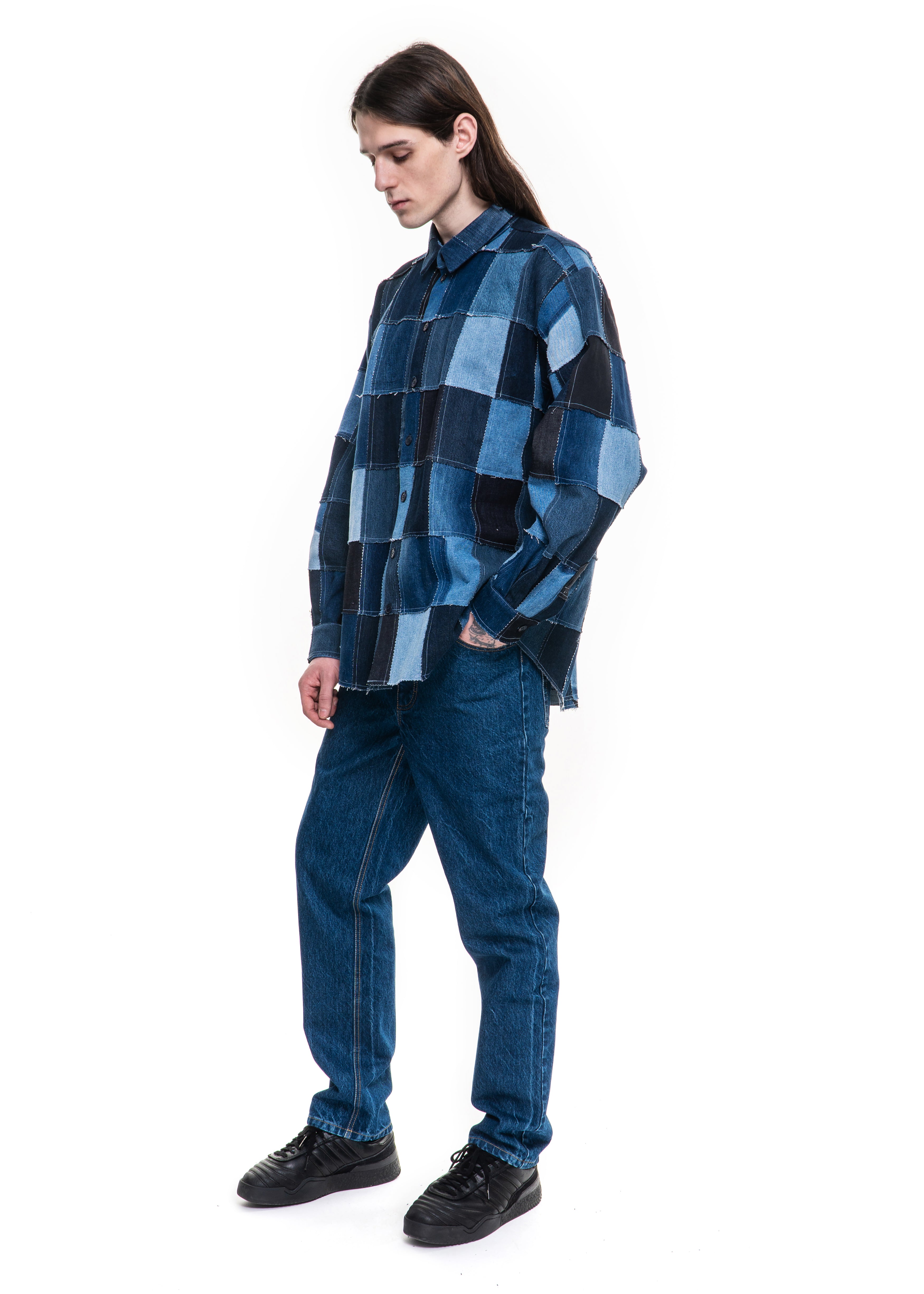 Patchwork Blue Shirt image