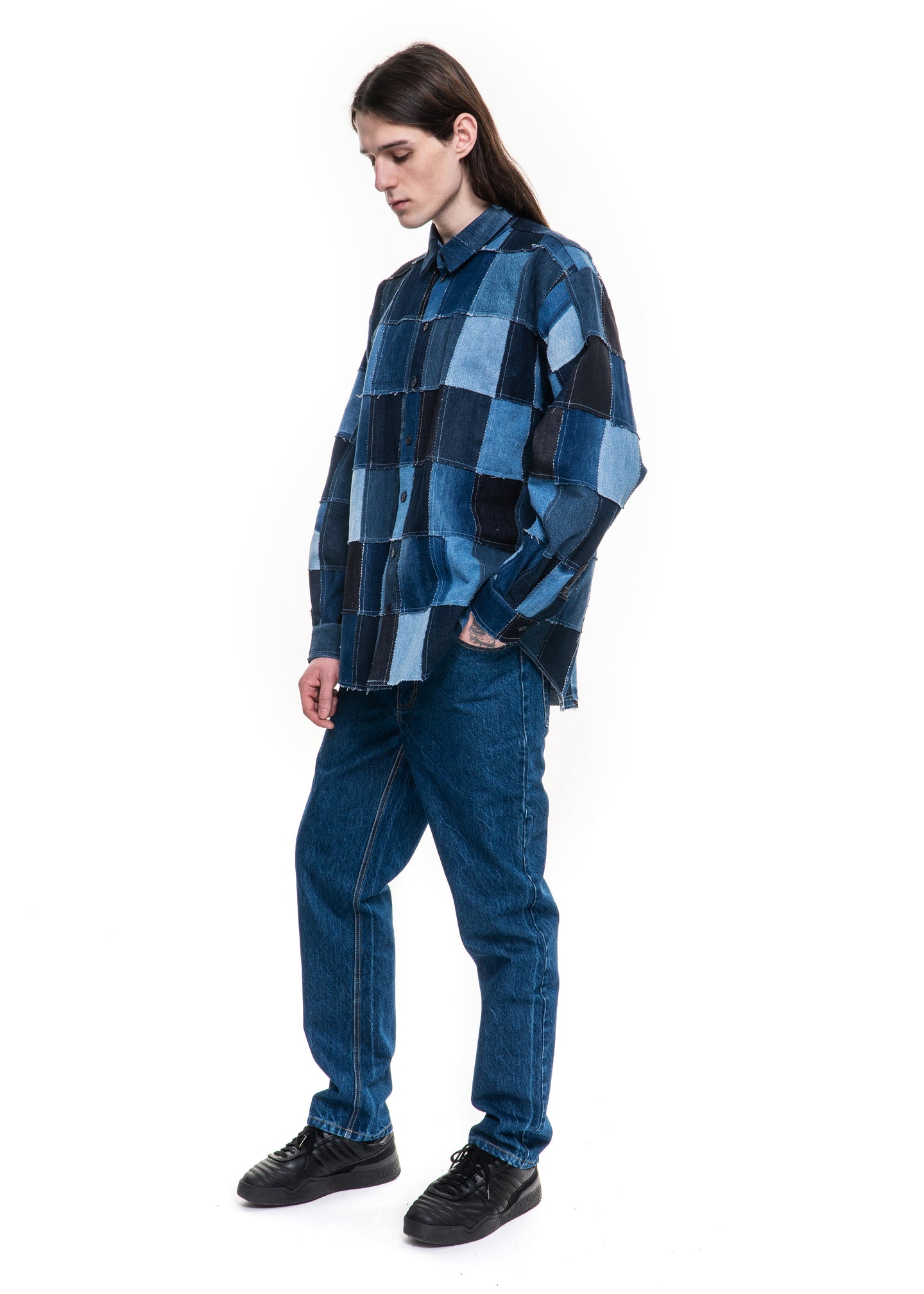 Patchwork Blue Shirt image