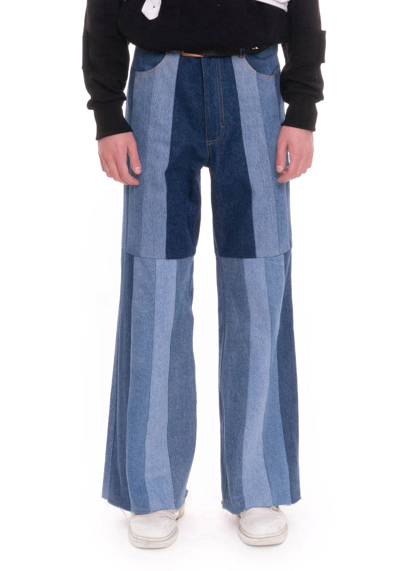 Reworked Striped Flared Jeans image