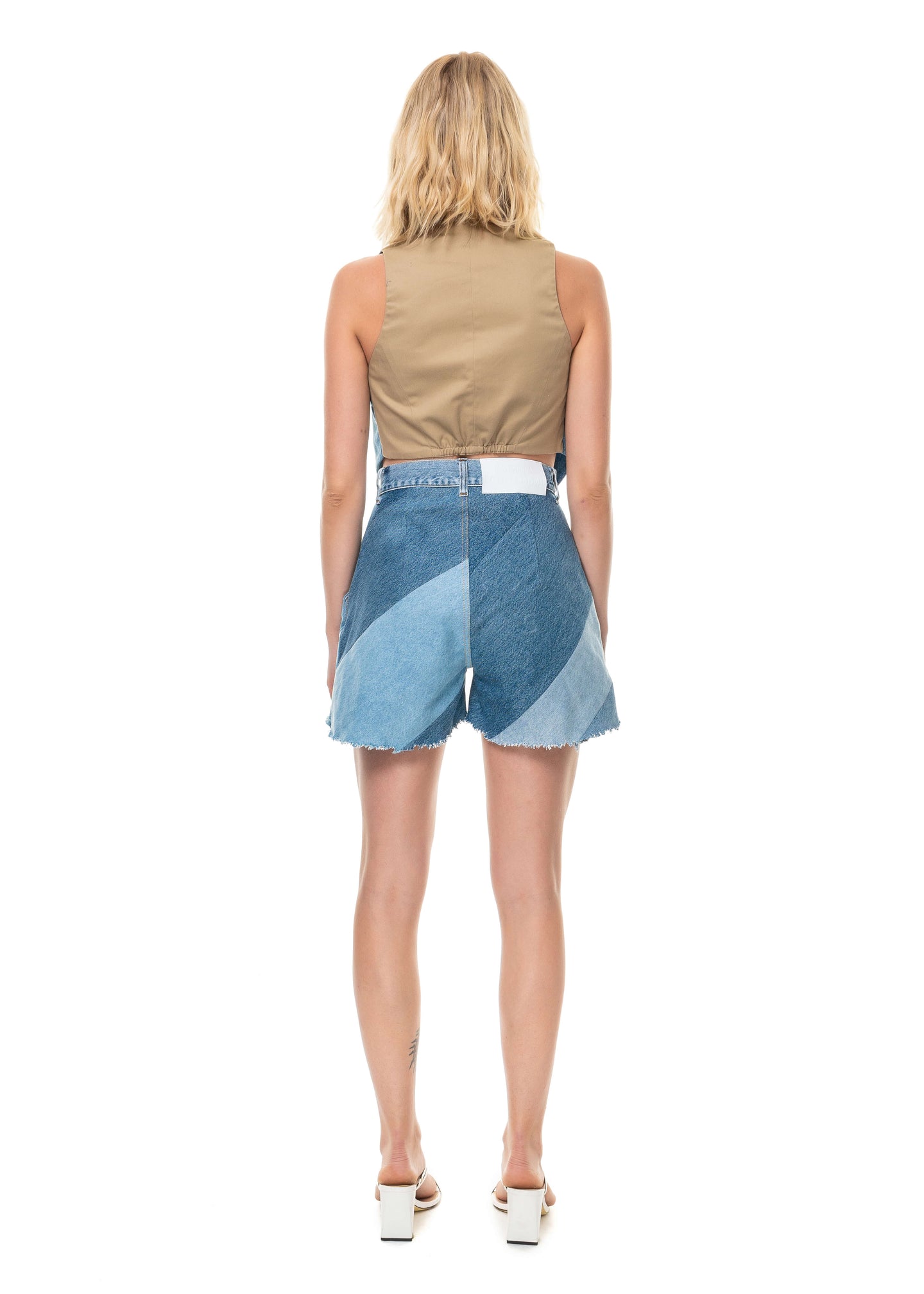 Reworked Diagonal Patchwork Shorts image