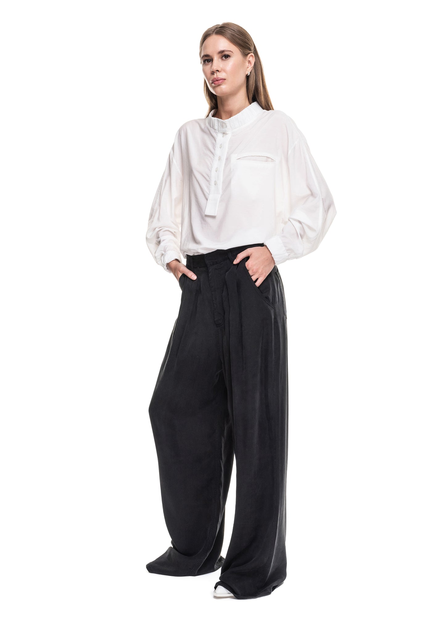 Wide Grey Trousers image