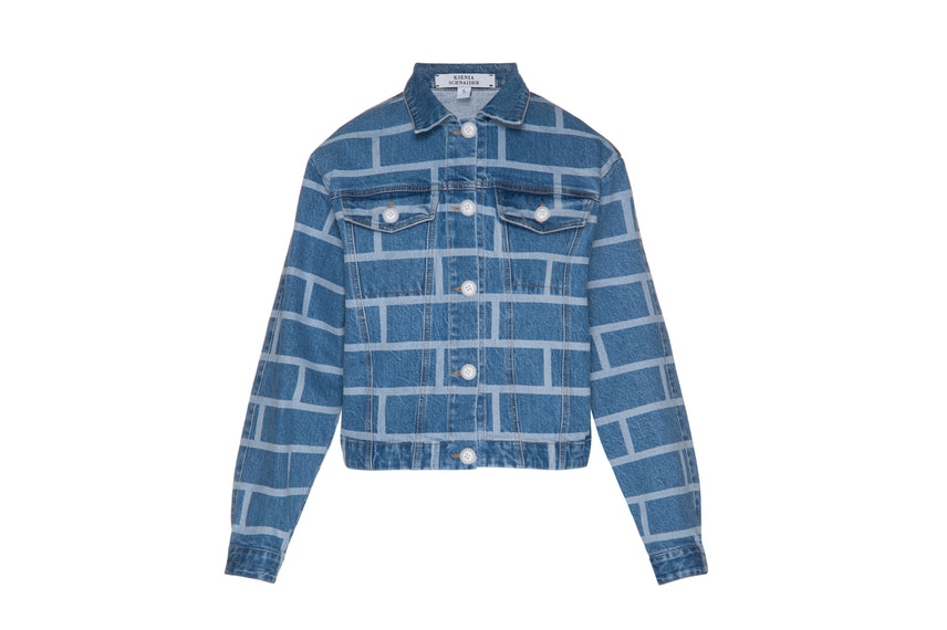 Denim Jacket with Brick Print image