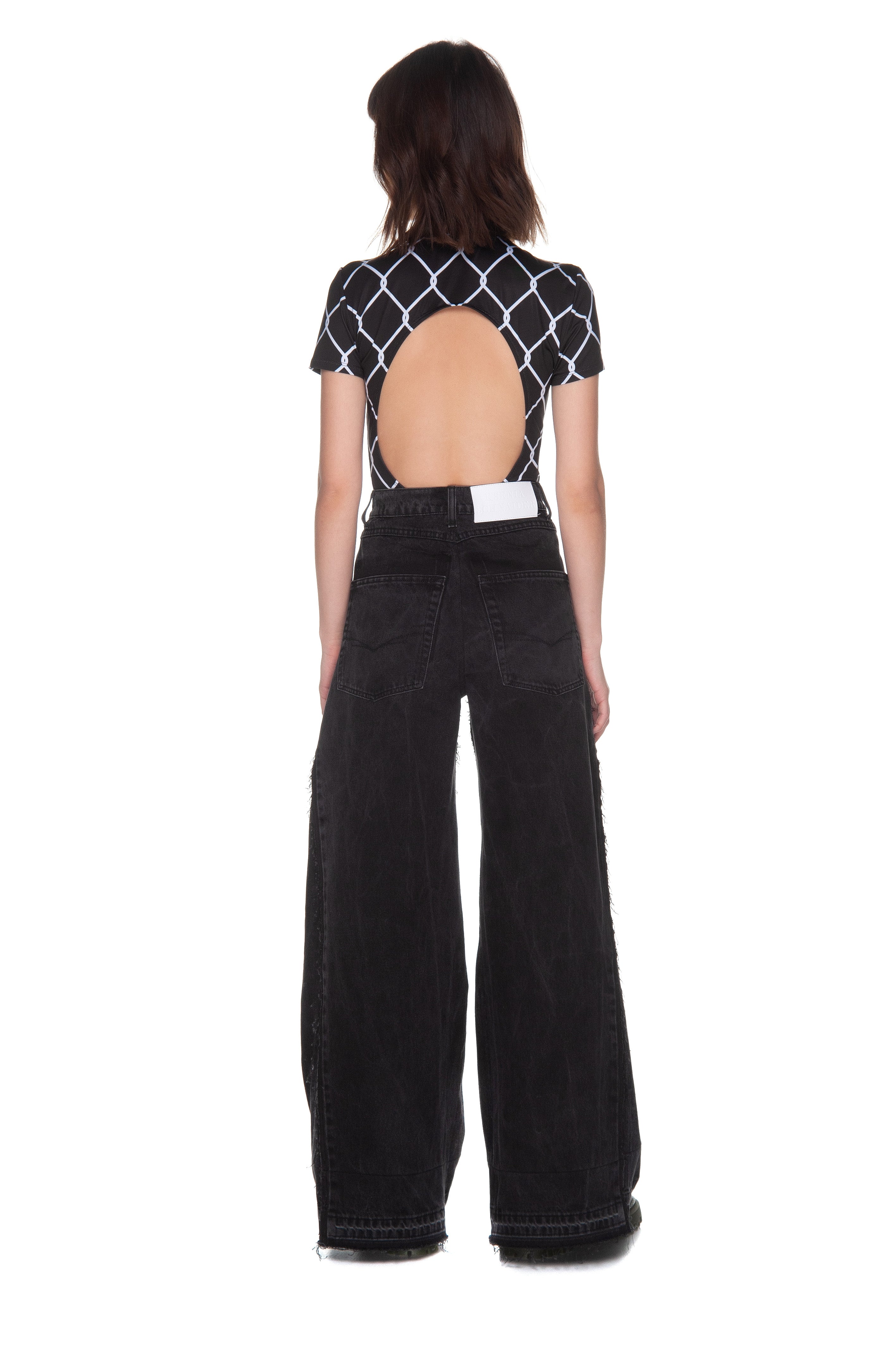 Black Reworked Wide Jeans image