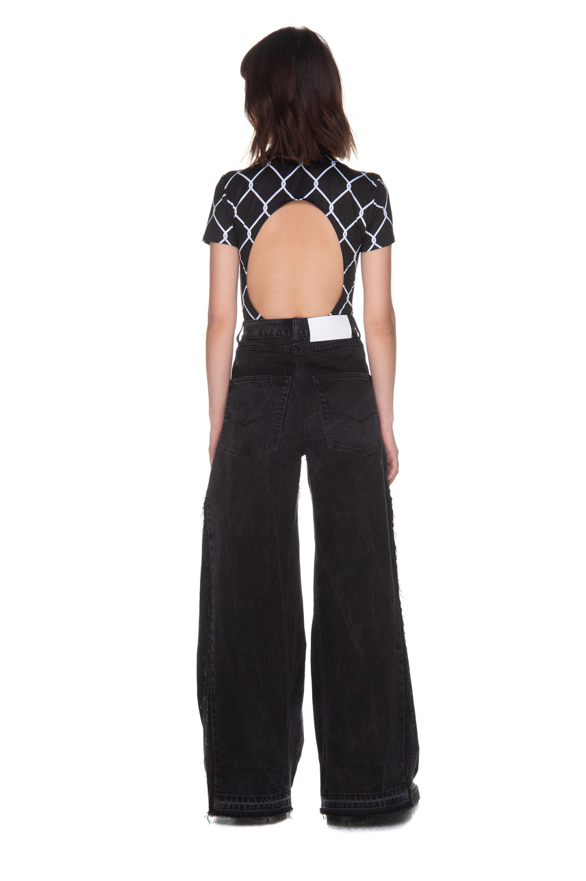 Black Reworked Wide Jeans image