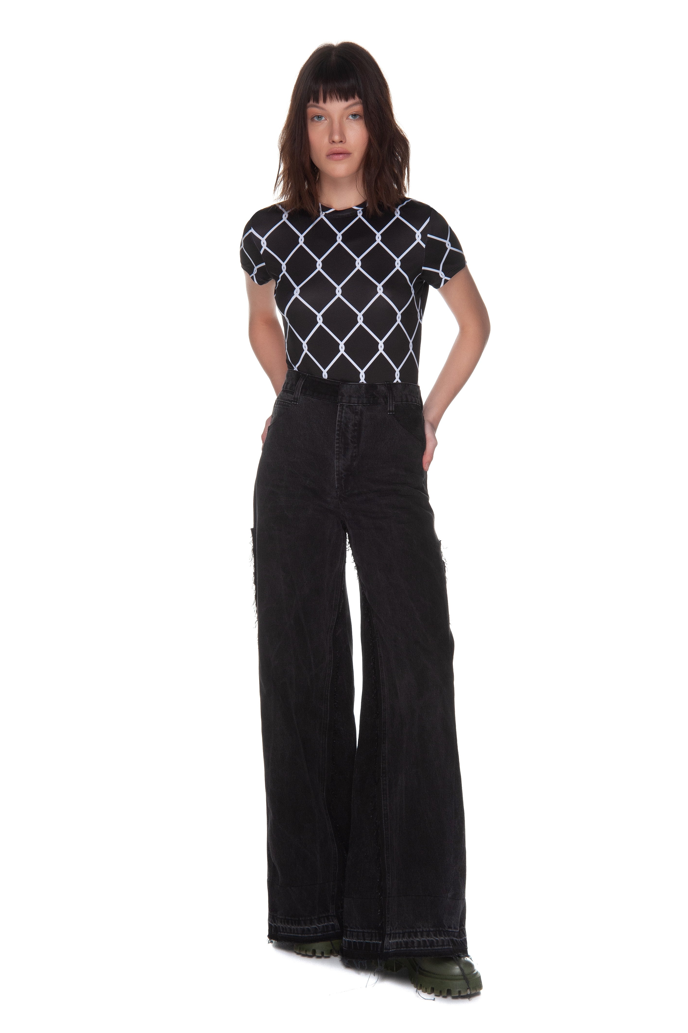 Black Reworked Wide Jeans image