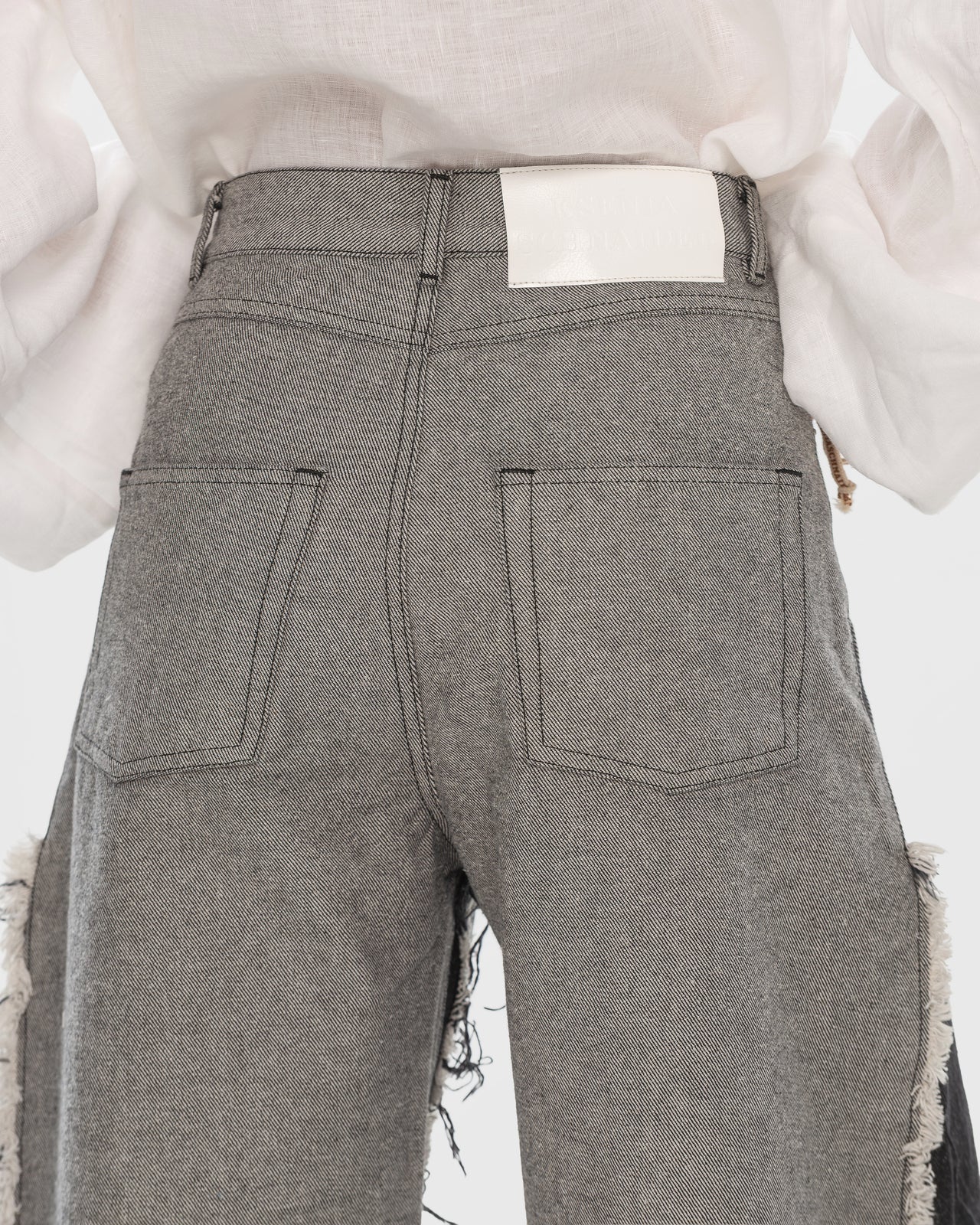 Buy Reversed Jeans with Contrast Side Lines – Bottoms by Ksenia Schnaider | Ethical & Sustainable Fashion