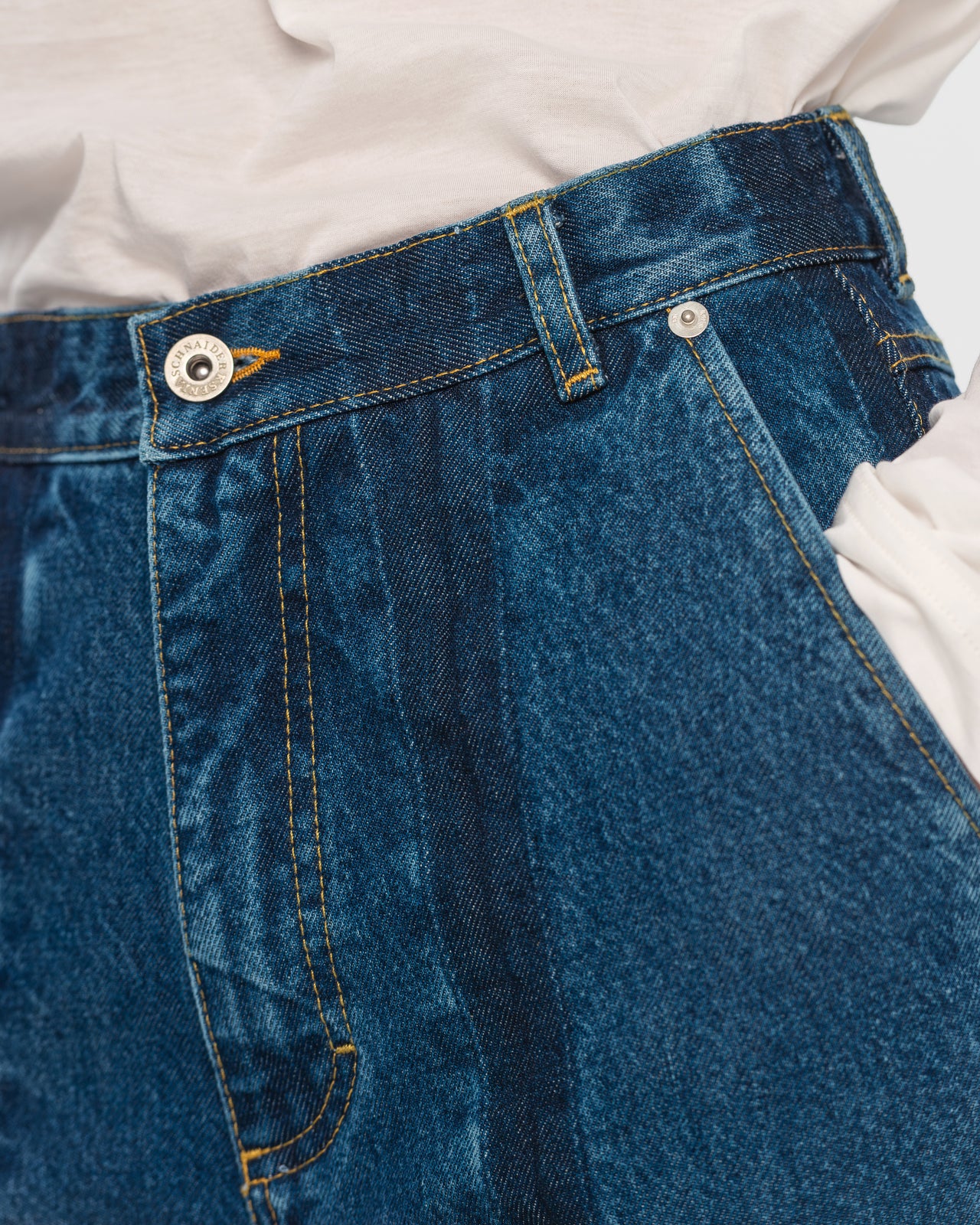 Buy Jeans with Contrast Stripes – Bottoms by Ksenia Schnaider | Ethical & Sustainable Fashion