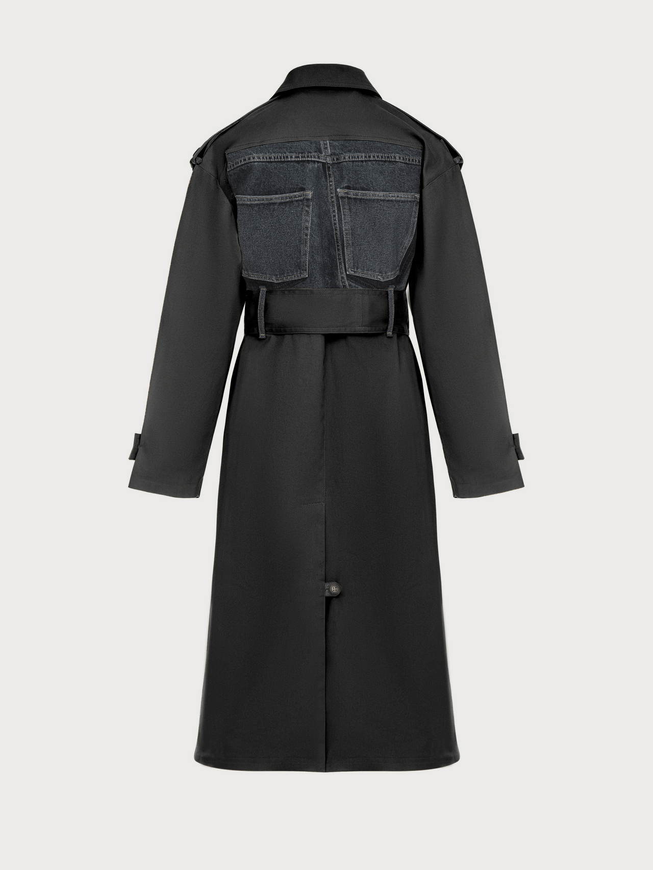 Reworked Trench with Denim Back Detail