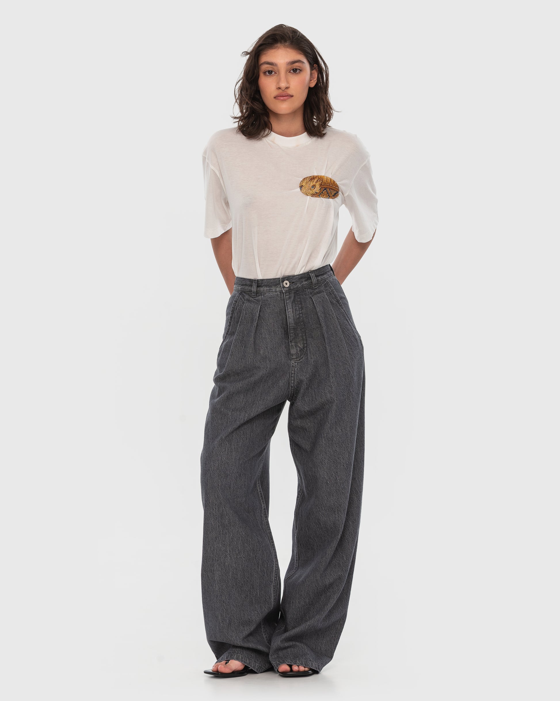 Buy Hemp Wide Leg Jeans – Bottoms by Ksenia Schnaider | Ethical & Sustainable Fashion