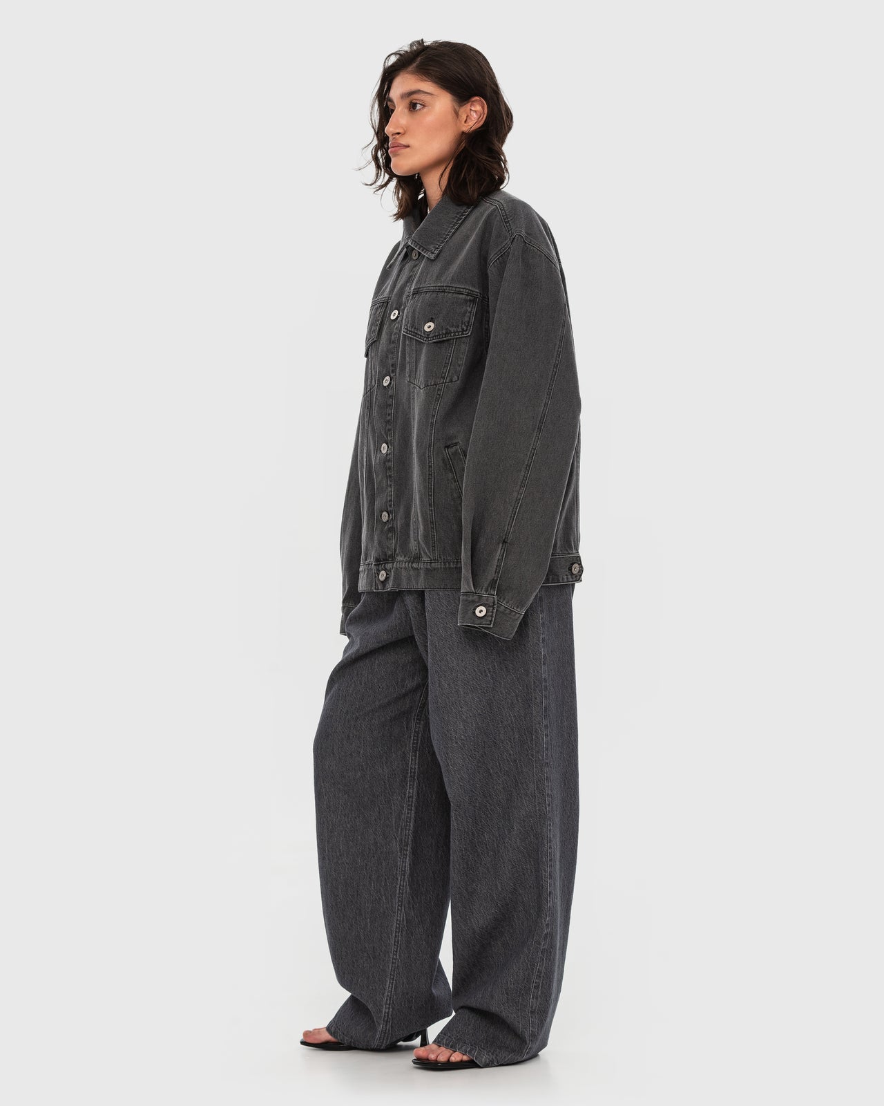 Buy Denim Grey Jacket – Tops by Ksenia Schnaider | Ethical & Sustainable Fashion