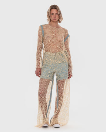 Buy Moss Crochet Pants – Bottoms by Ksenia Schnaider | Ethical & Sustainable Fashion