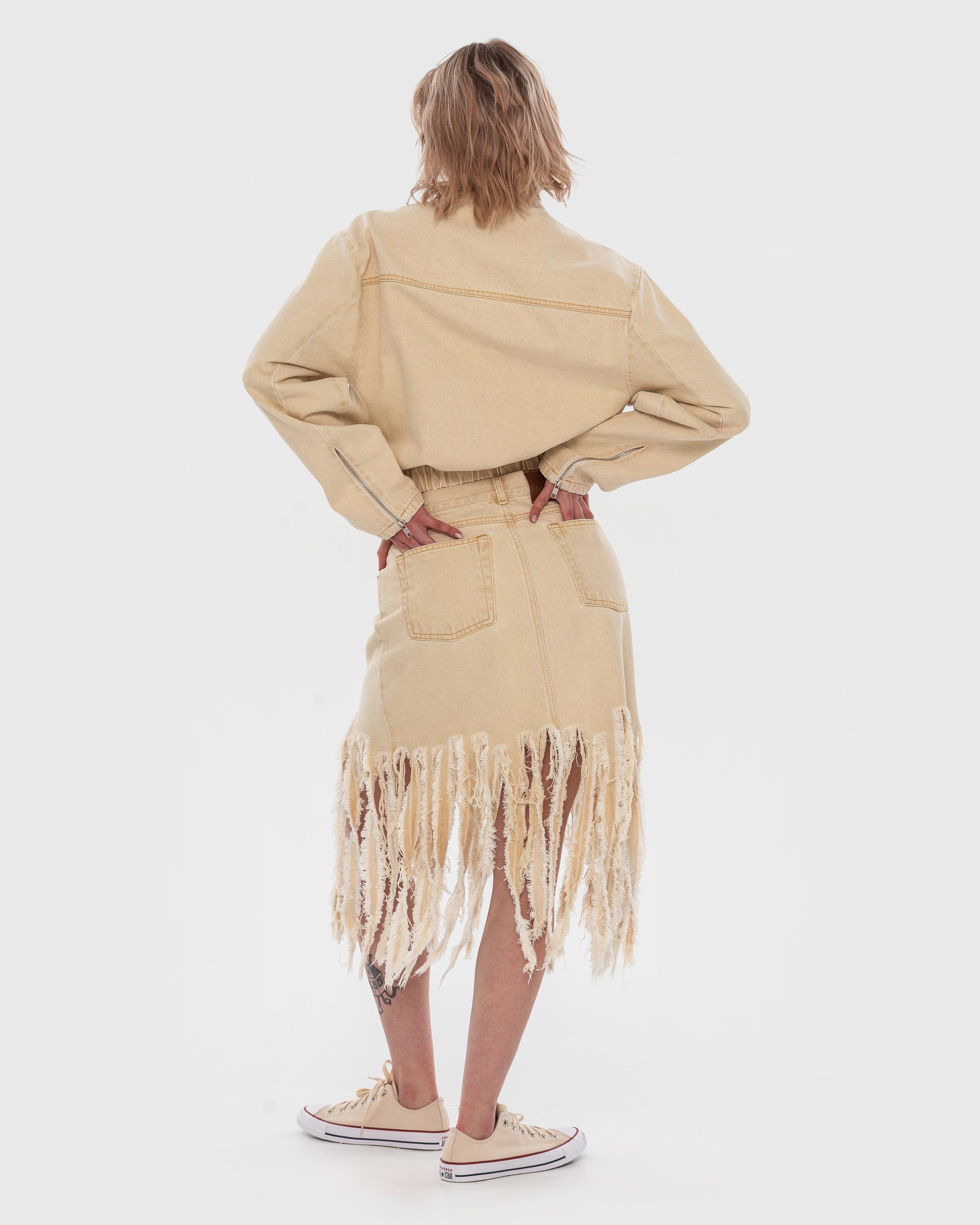 Buy Brandless Denim Blouson Jacket – Outerwear by Ksenia Schnaider | Ethical & Sustainable Fashion