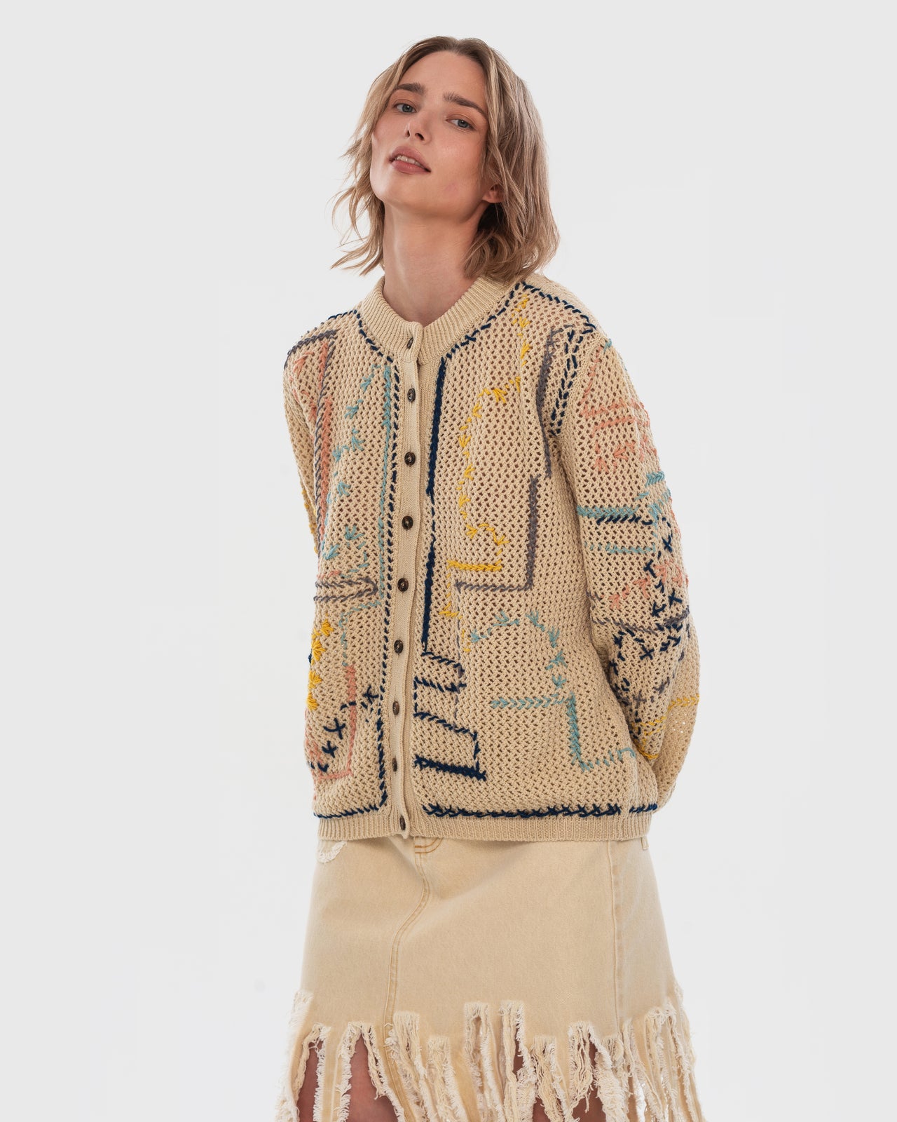 Buy Doodle Crochet Cardigan – Tops by Ksenia Schnaider | Ethical & Sustainable Fashion