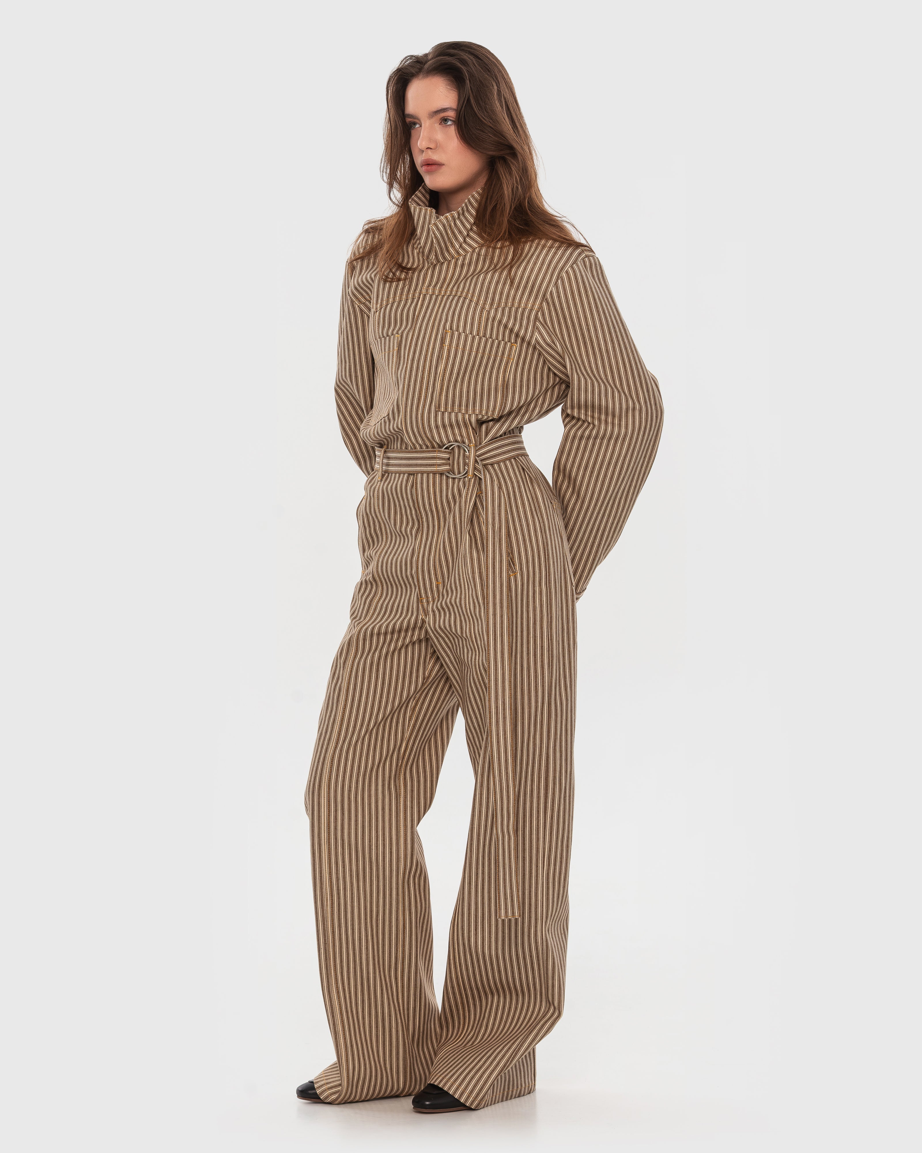 Striped Denim Jumpsuit - KSENIASCHNAIDER