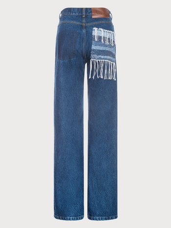 Jeans with Denim Rug Detail