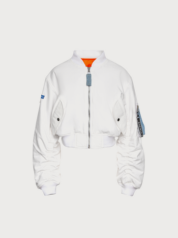 Reworked Bomber with Denim Back Detail