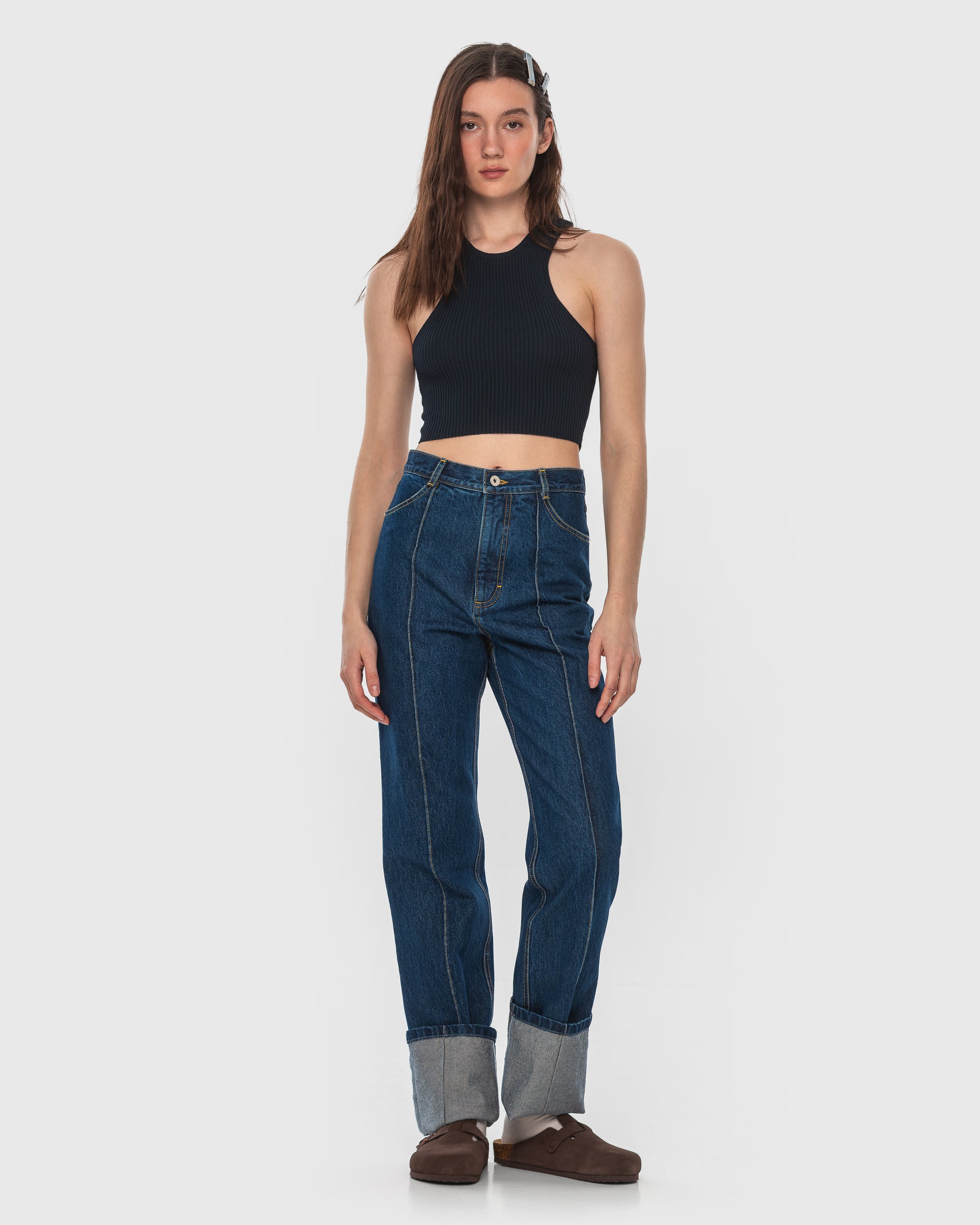 Buy Jeans with Front Creases – Bottoms by Ksenia Schnaider | Ethical & Sustainable Fashion